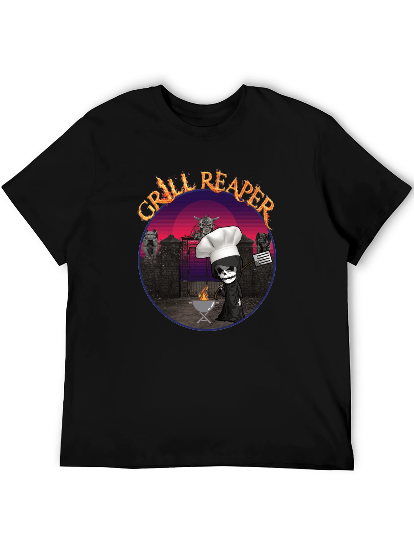 Grill Reaper T-Shirt - BBQ Death Funny Tee
