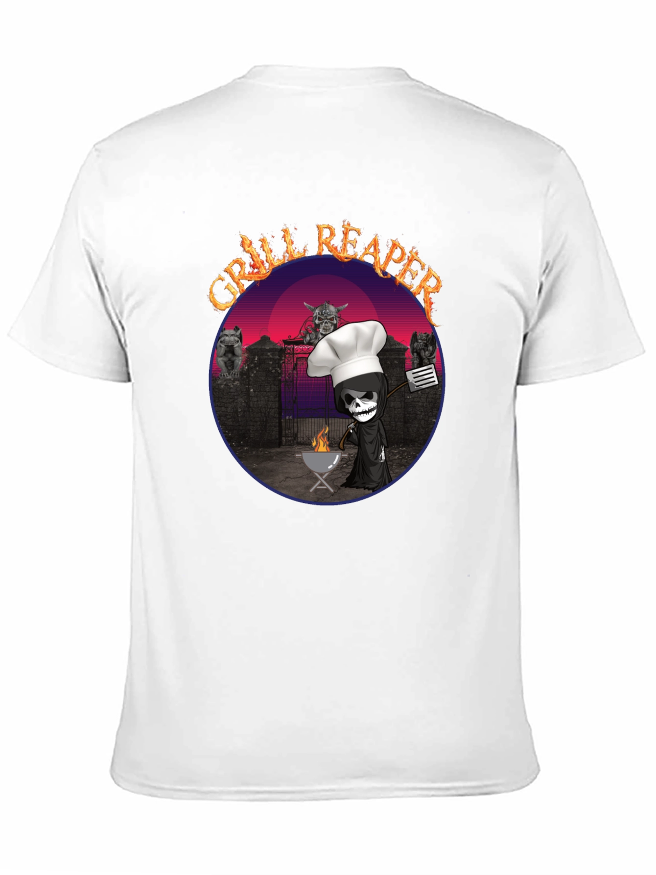Grill Reaper T-Shirt - BBQ Death Funny Tee