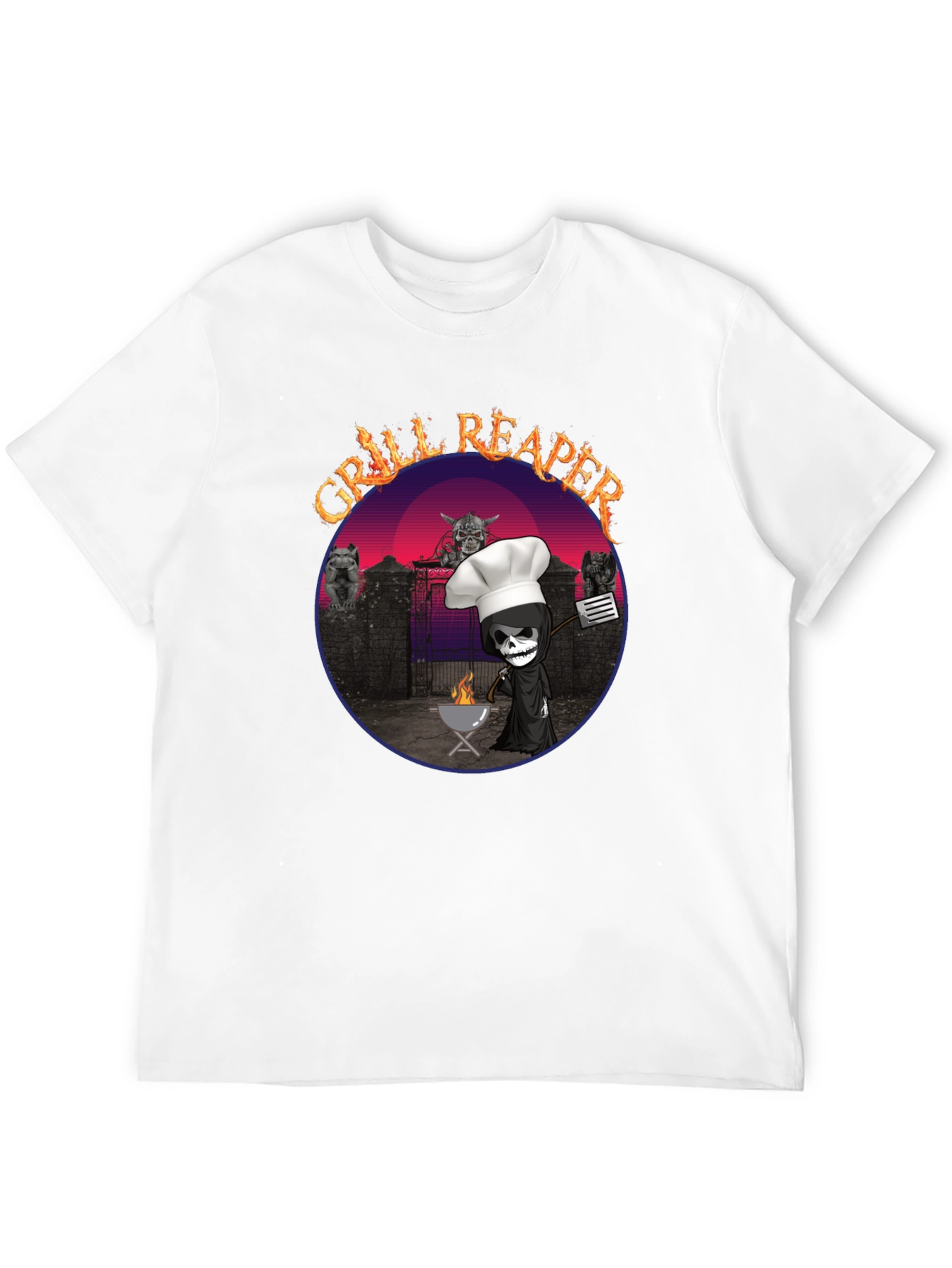 Grill Reaper T-Shirt - BBQ Death Funny Tee