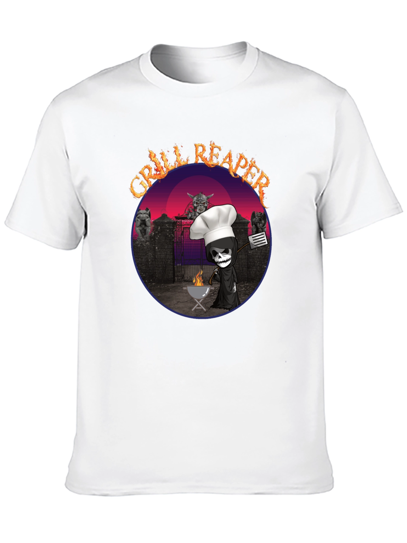 Grill Reaper T-Shirt - BBQ Death Funny Tee