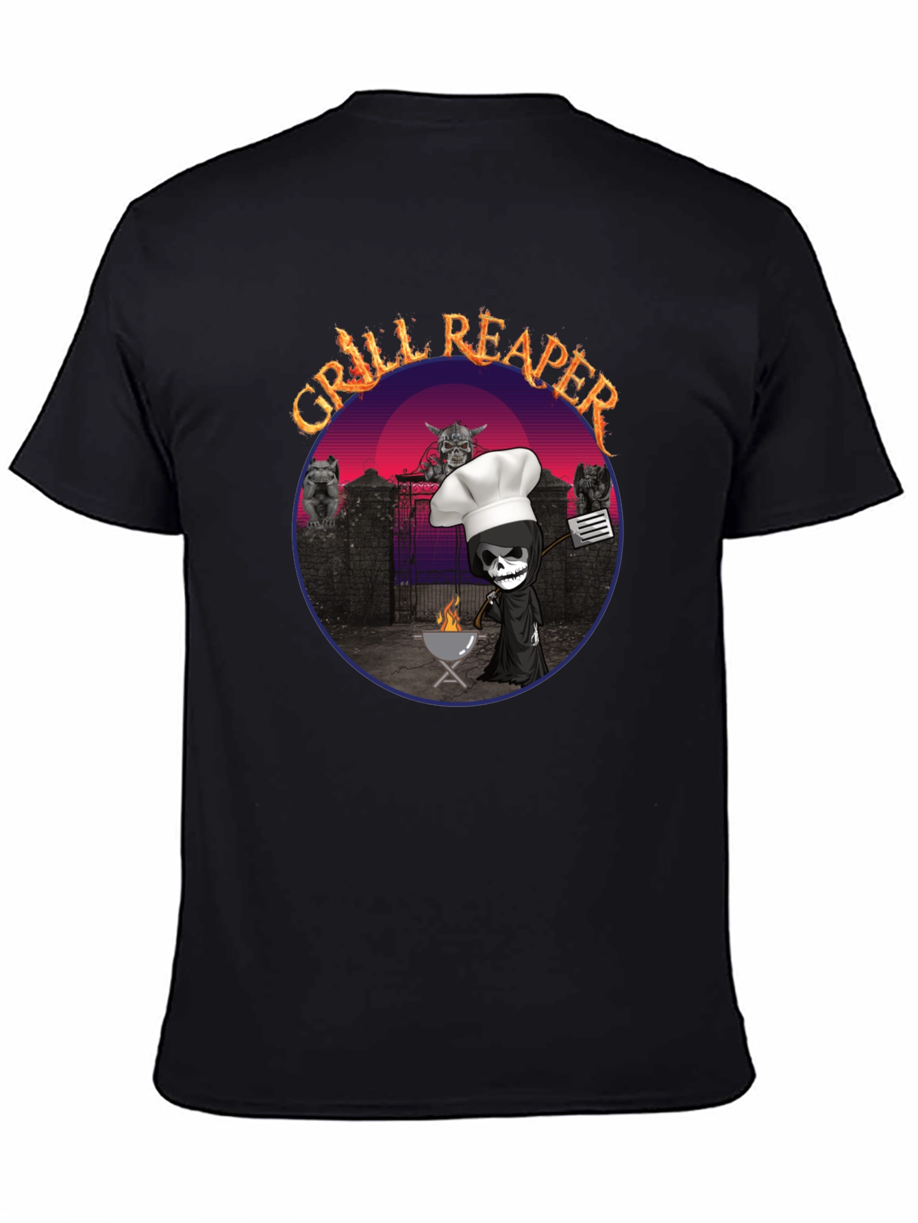 Grill Reaper T-Shirt - BBQ Death Funny Tee