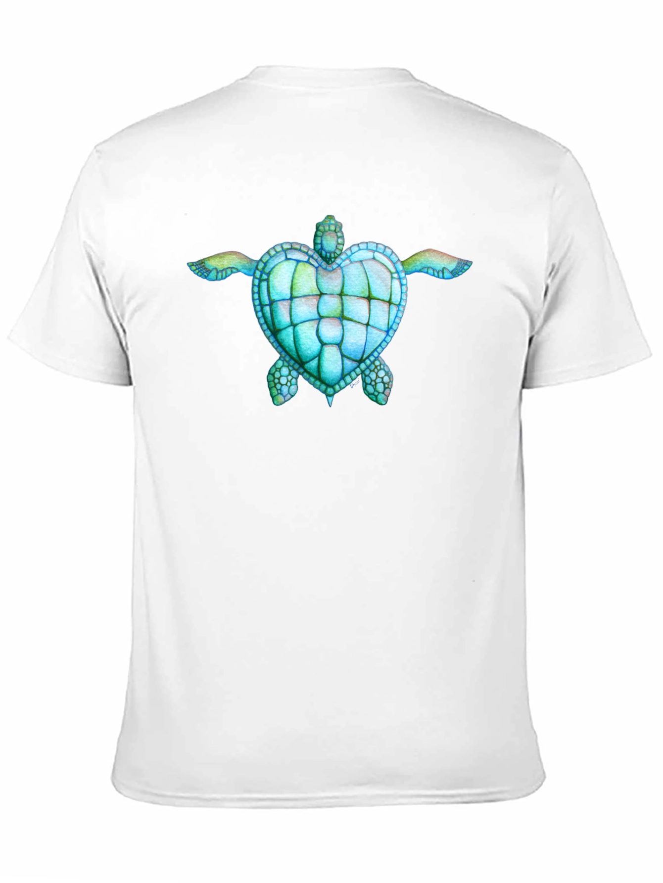 Heart Turtle Graphic Black T-Shirt
