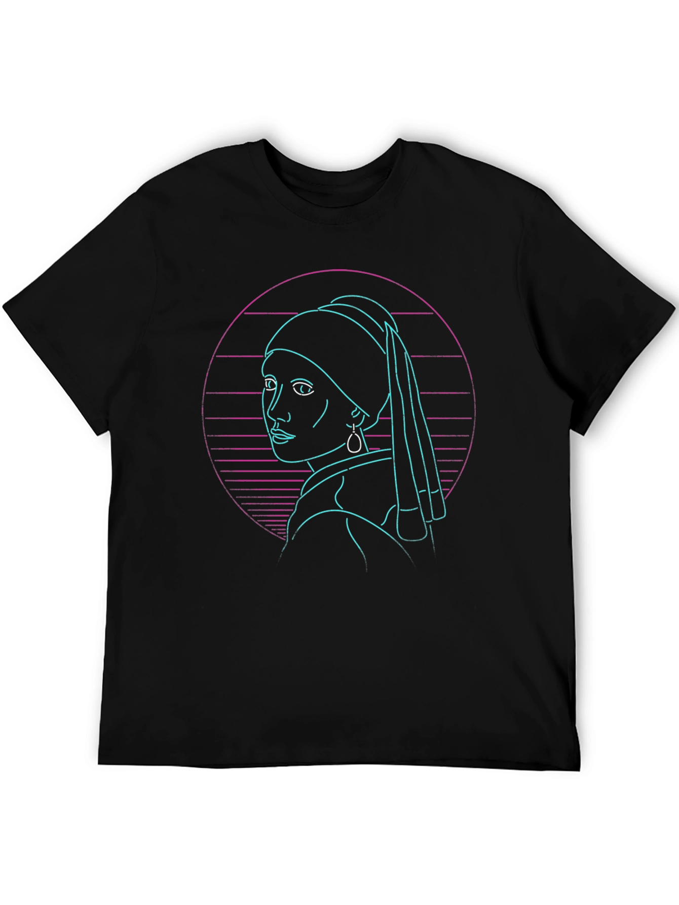 Retro Cyberpunk Girl with Pearl Earring T-Shirt