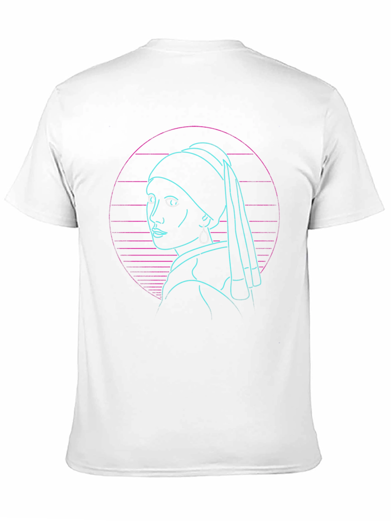 Retro Cyberpunk Girl with Pearl Earring T-Shirt