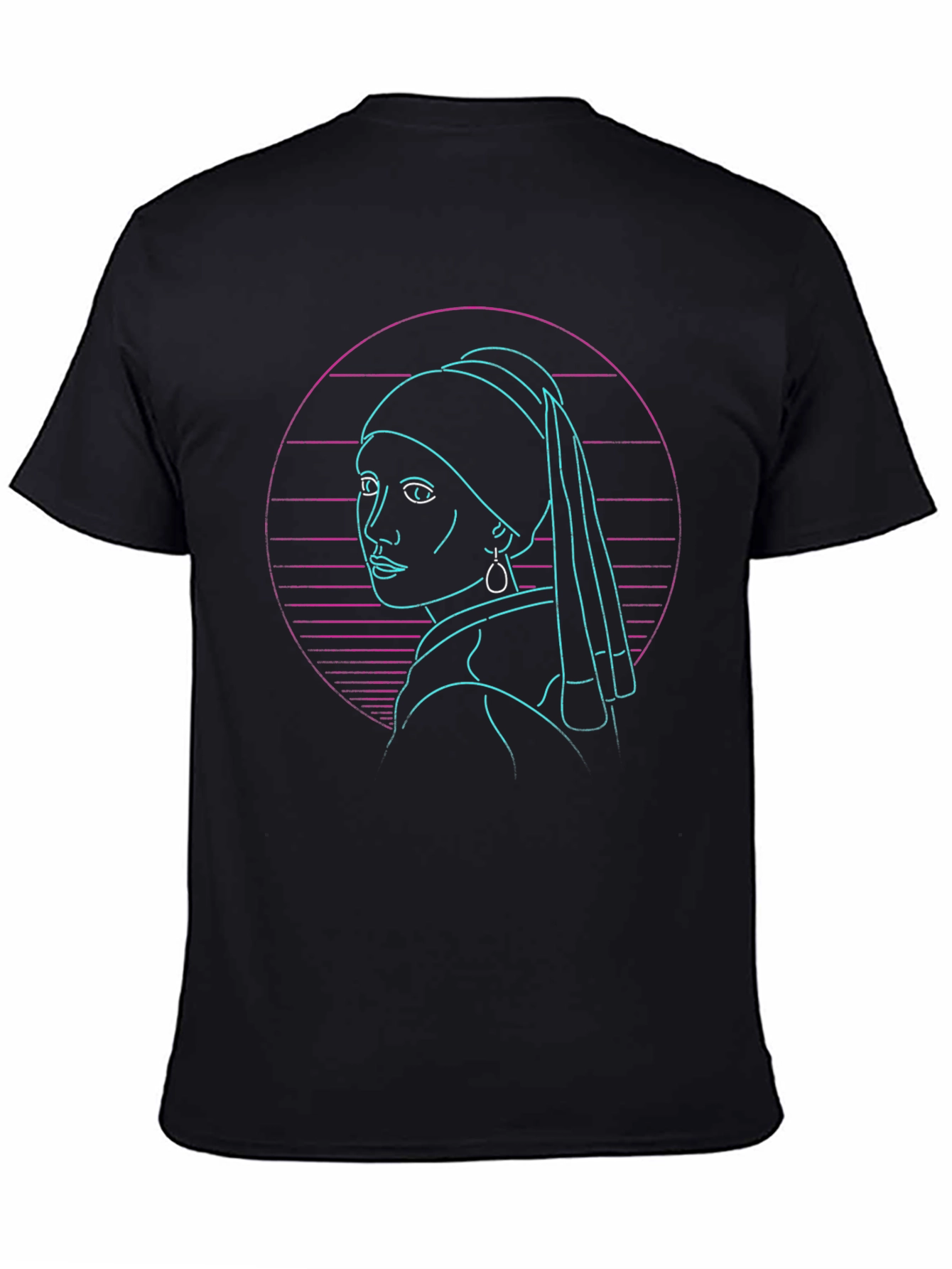 Retro Cyberpunk Girl with Pearl Earring T-Shirt