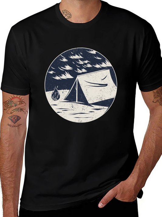 Camping Tent Graphic Tee - Outdoor Adventure Shirt