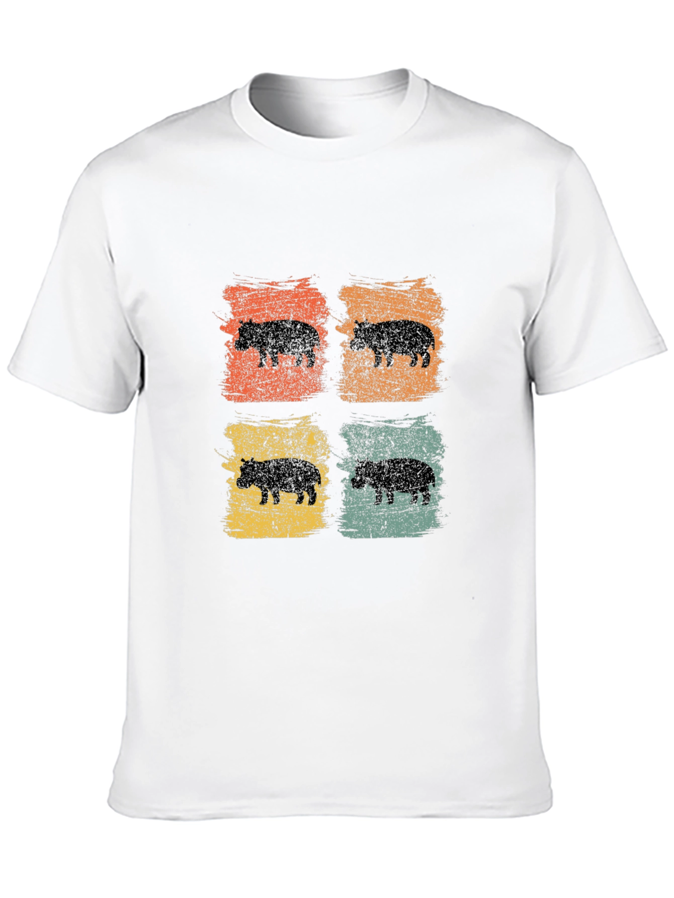 Retro Hippo Graphic Tee - Cool Casual Style