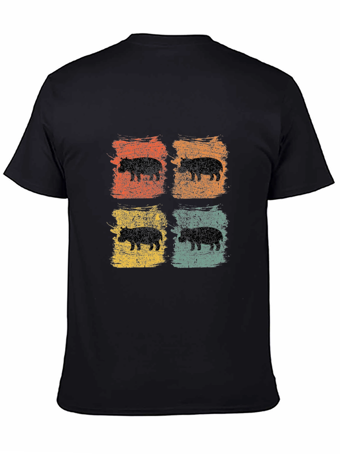 Retro Hippo Graphic Tee - Cool Casual Style