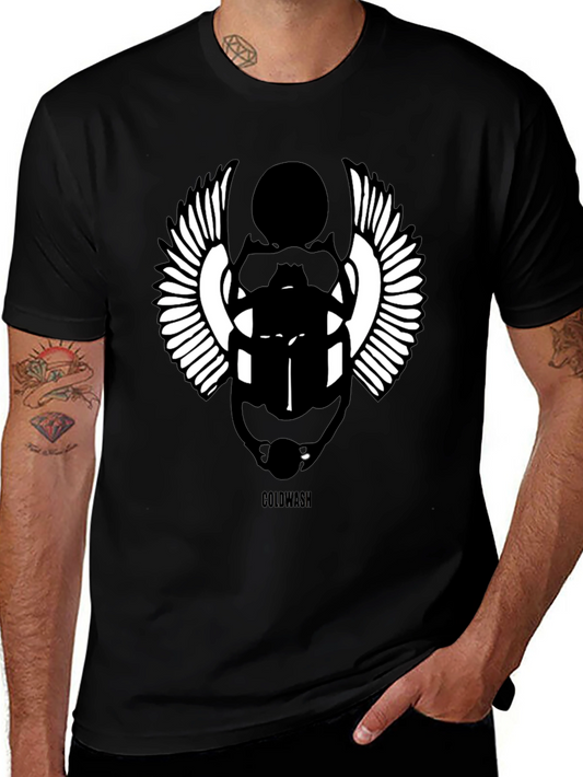 Egyptian Scarab Beetle Graphic Black T-Shirt