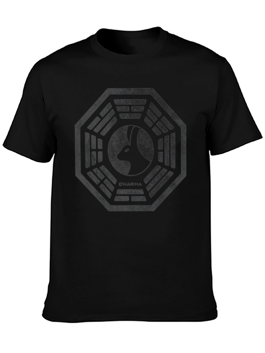 Dharma Initiative Rabbit Logo Black T-Shirt