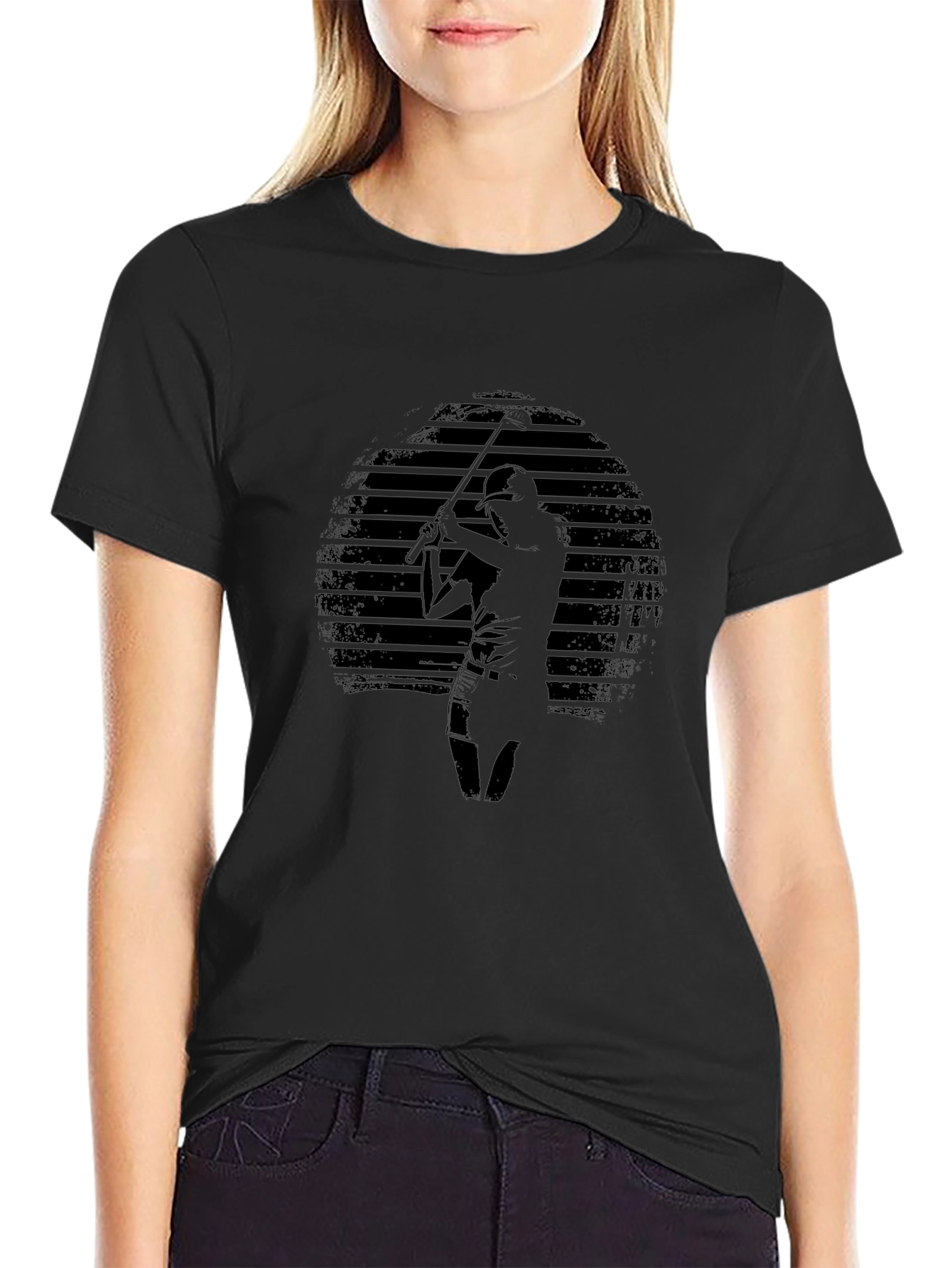 Mens Black Golf Silhouette Graphic Tee