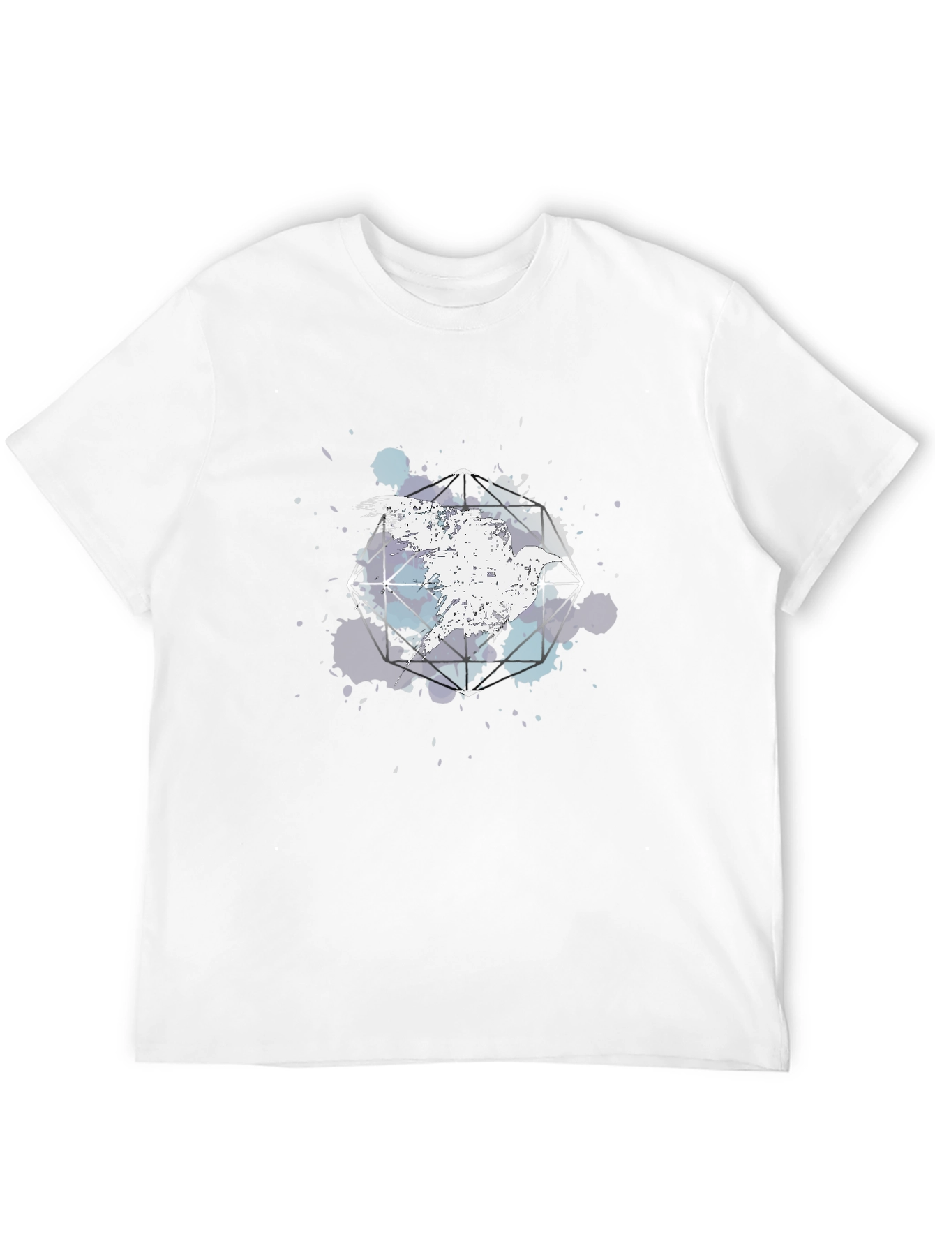 Geometric Bird Graphic Tee - Cool Abstract Design