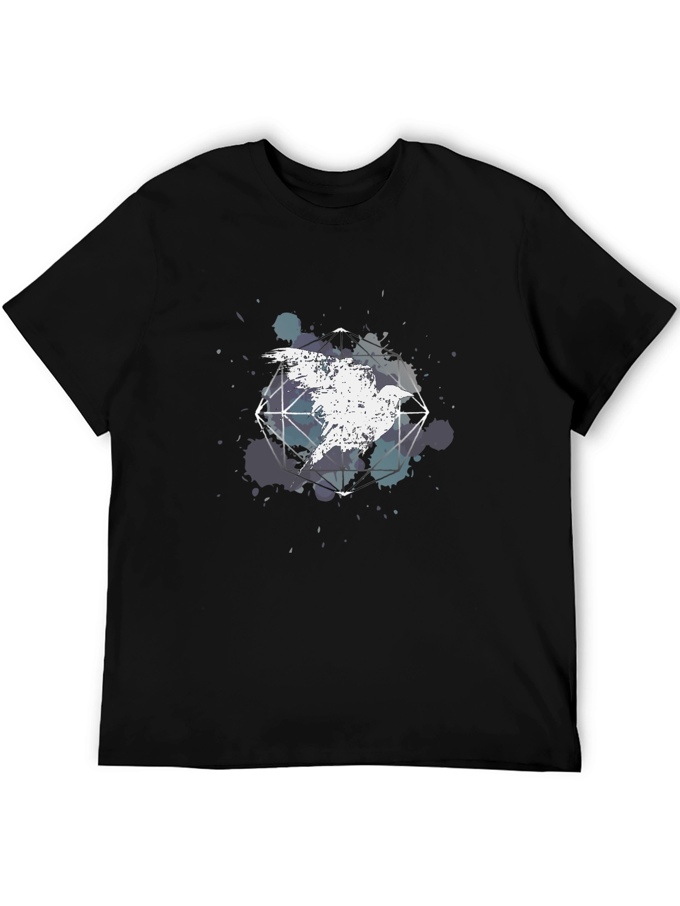 Geometric Bird Graphic Tee - Cool Abstract Design
