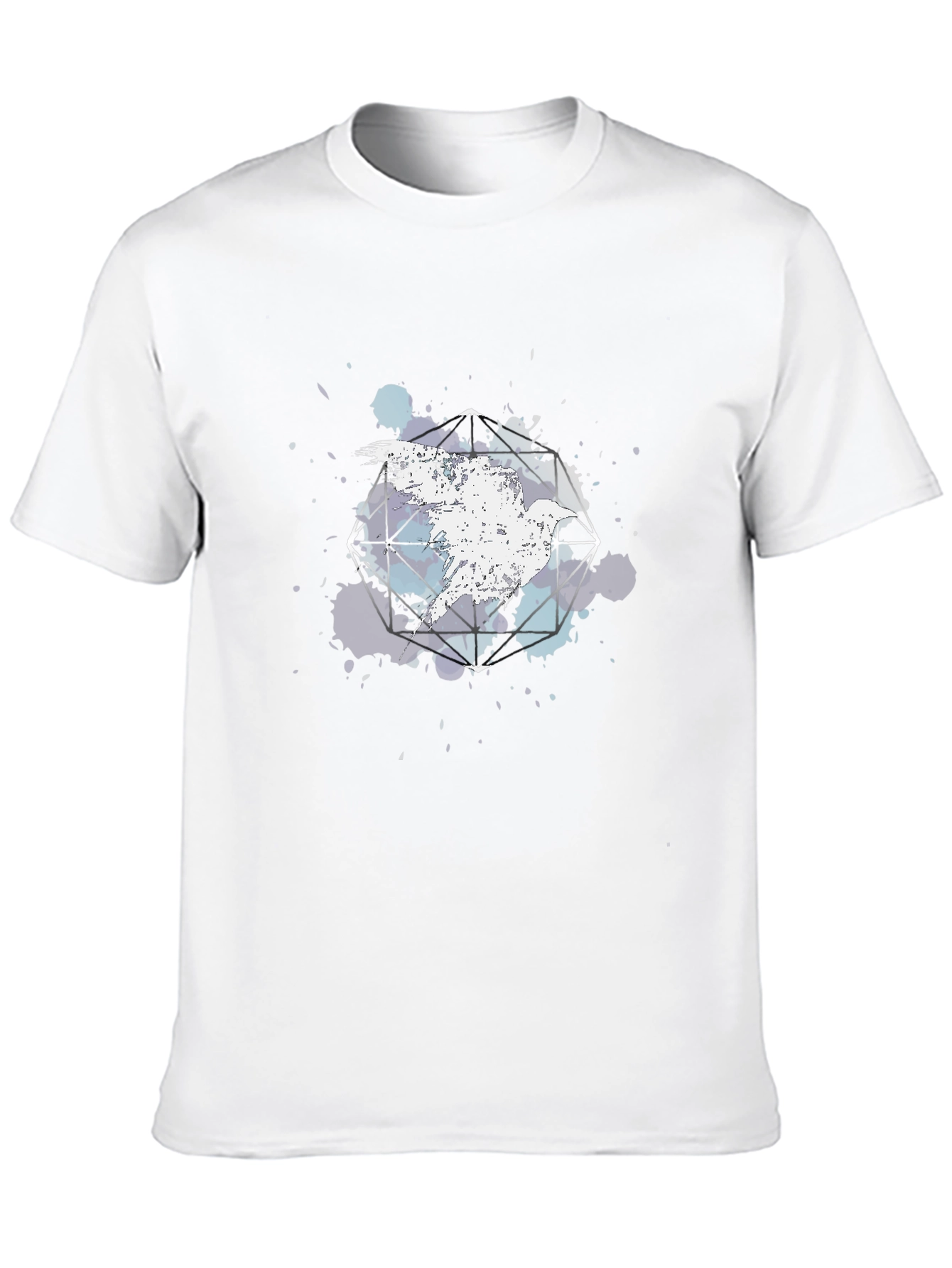 Geometric Bird Graphic Tee - Cool Abstract Design