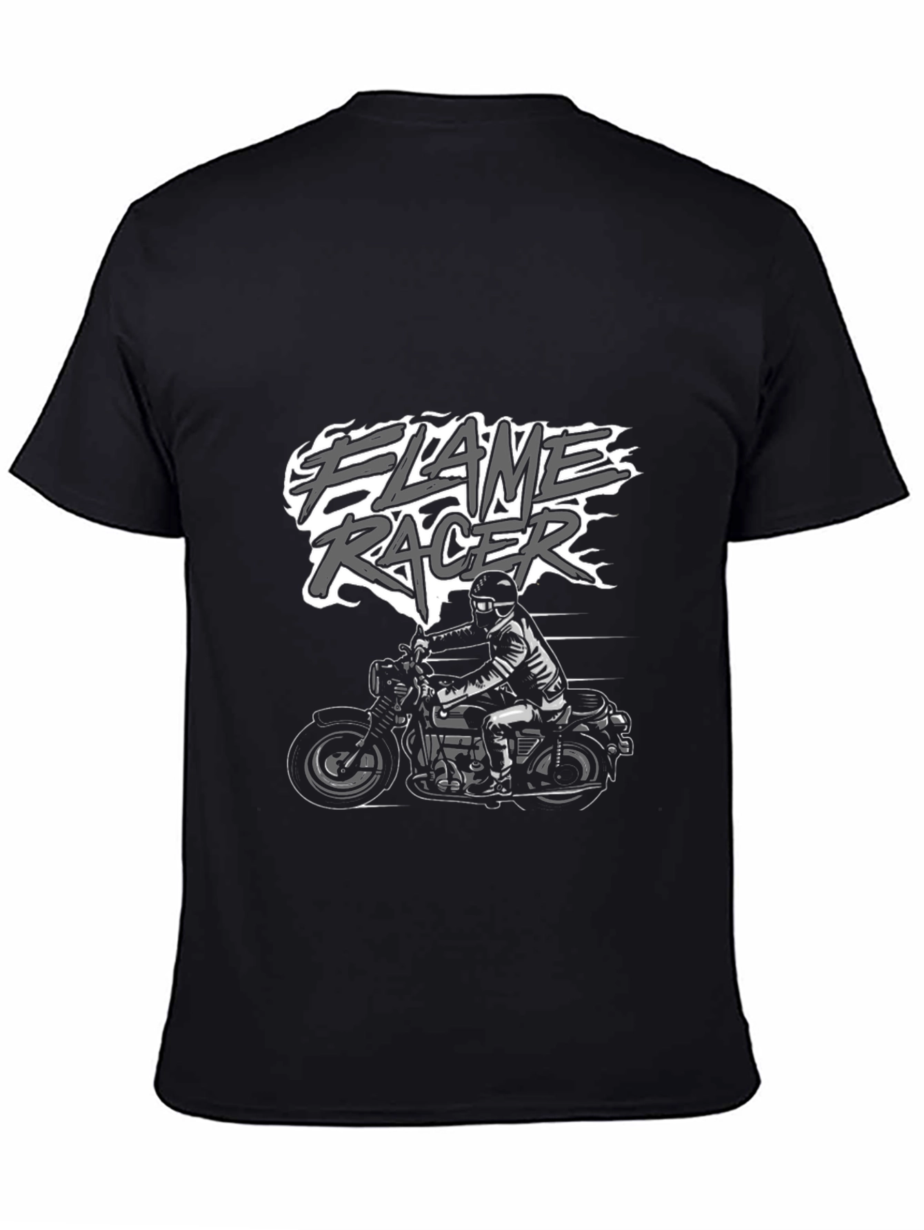 Flame Racer Graphic Tee - Motorcycle Rider T-Shirt