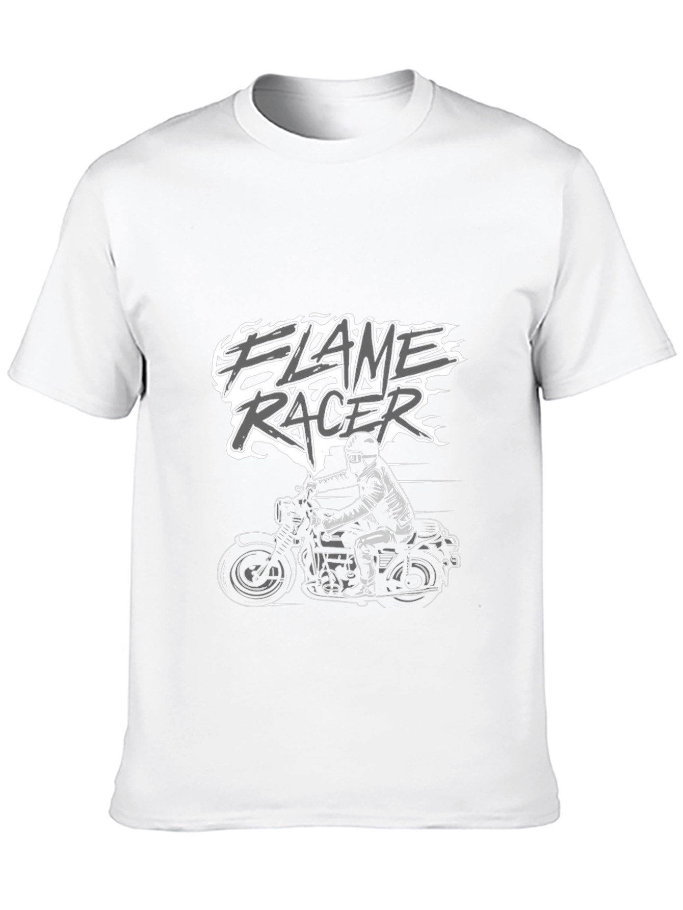 Flame Racer Graphic Tee - Motorcycle Rider T-Shirt