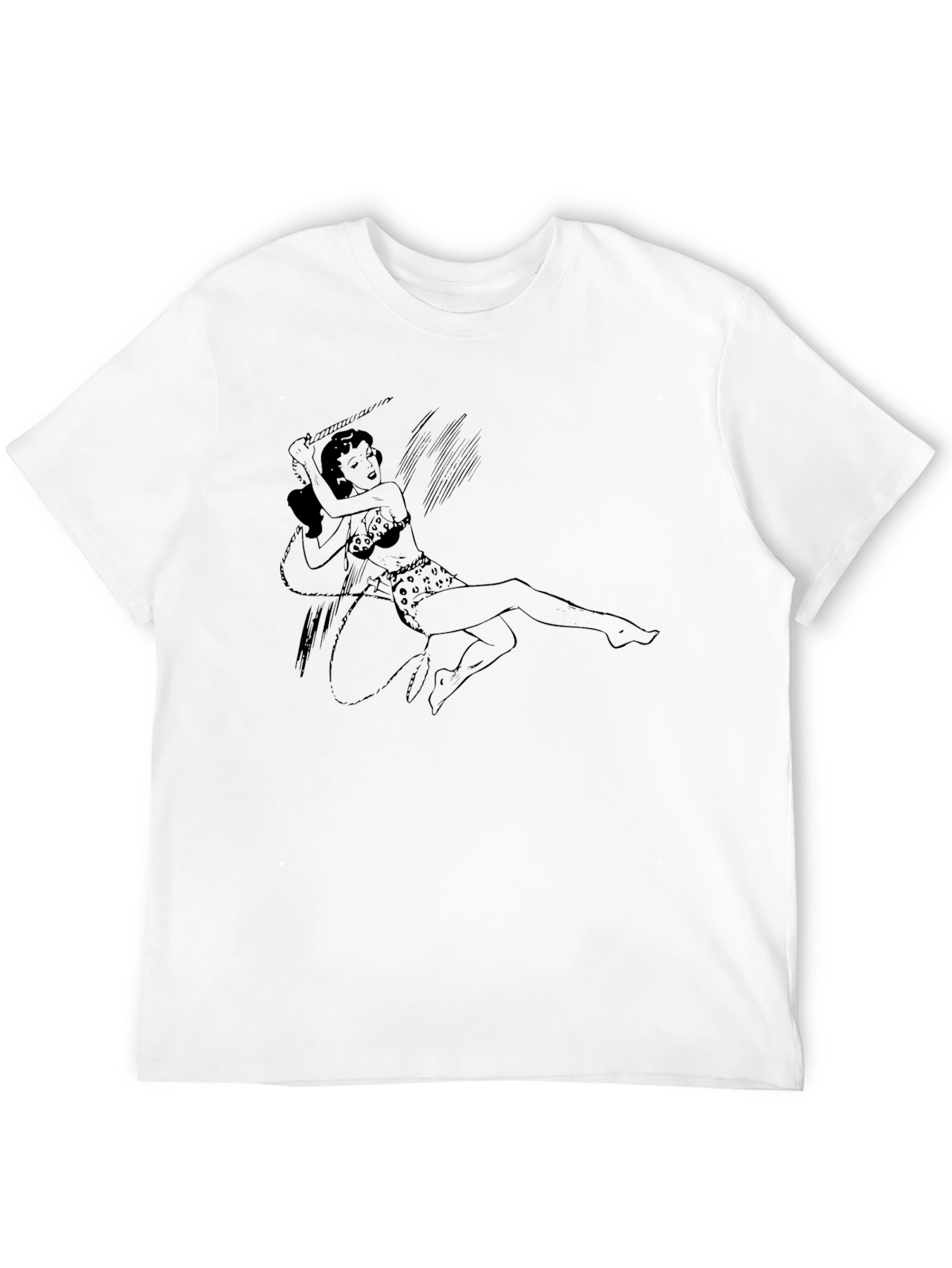 Jungle Girl Graphic Print Black T-Shirt
