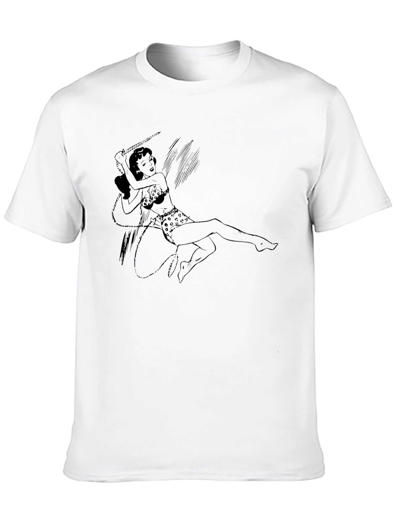 Jungle Girl Graphic Print Black T-Shirt