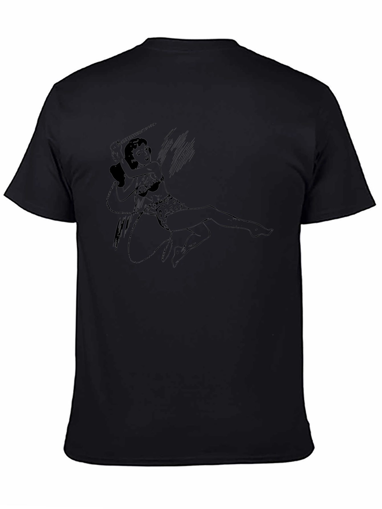 Jungle Girl Graphic Print Black T-Shirt