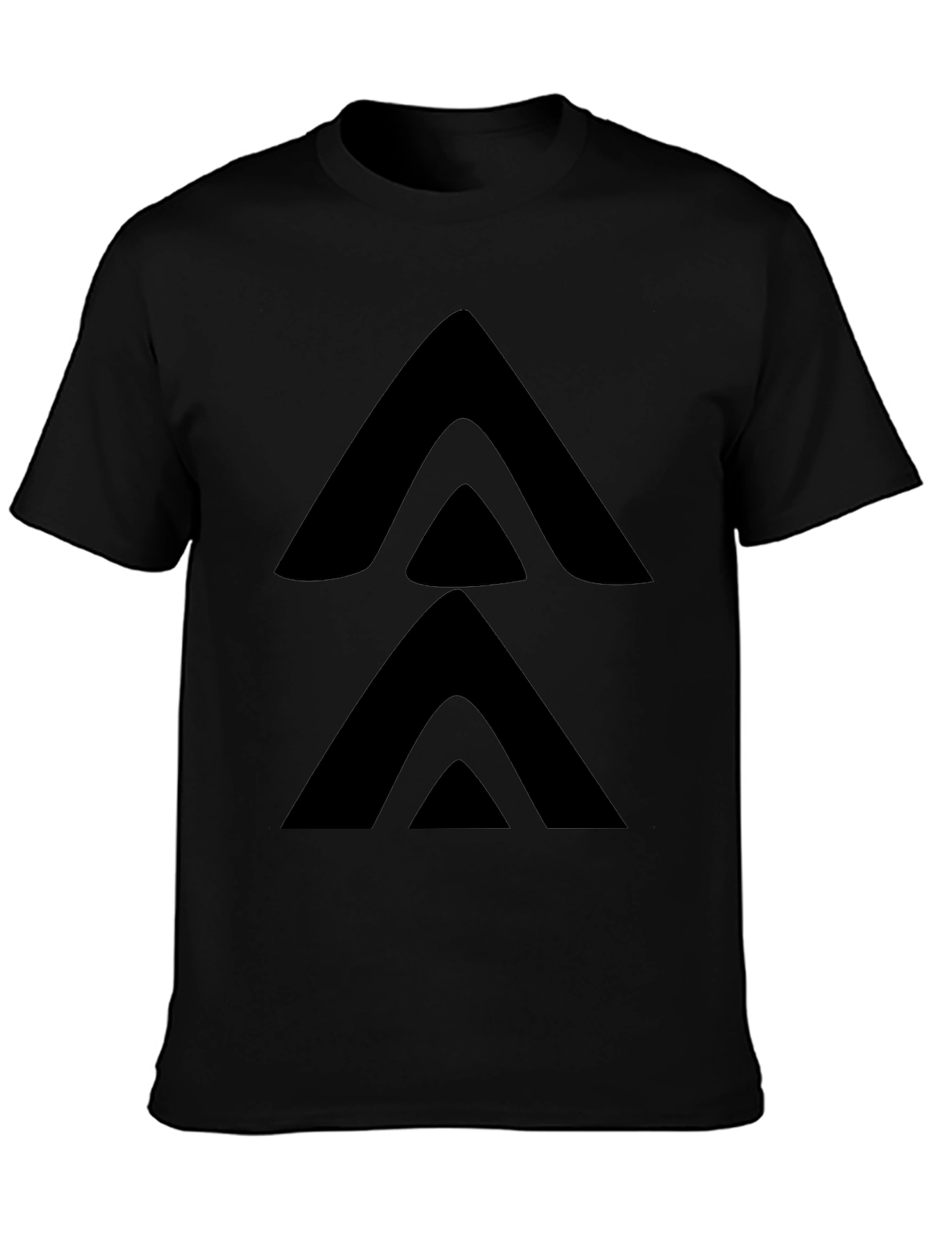 Minimalist Arrow Stack Black T-Shirt