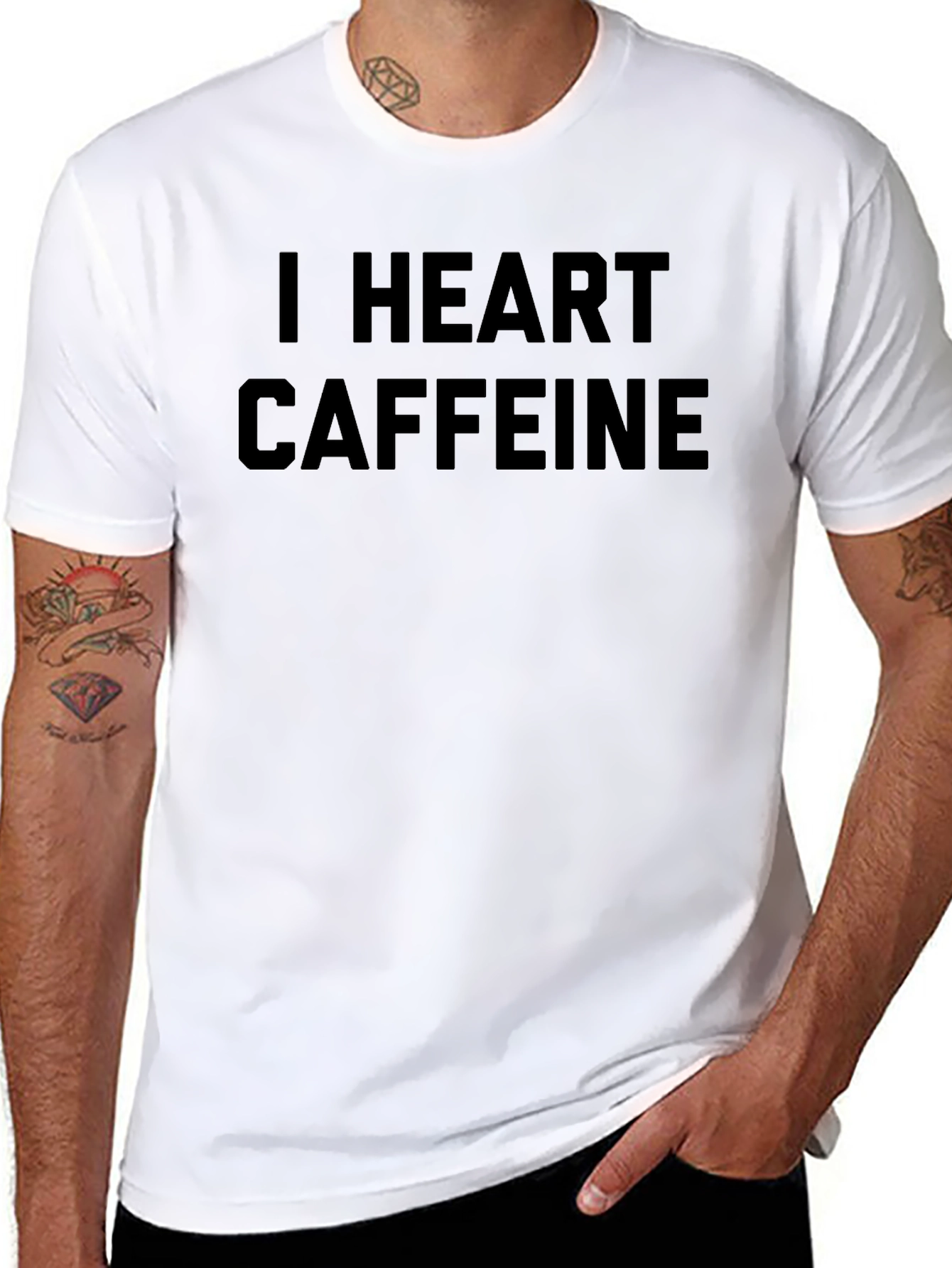 I Heart Caffeine Black T-Shirt
