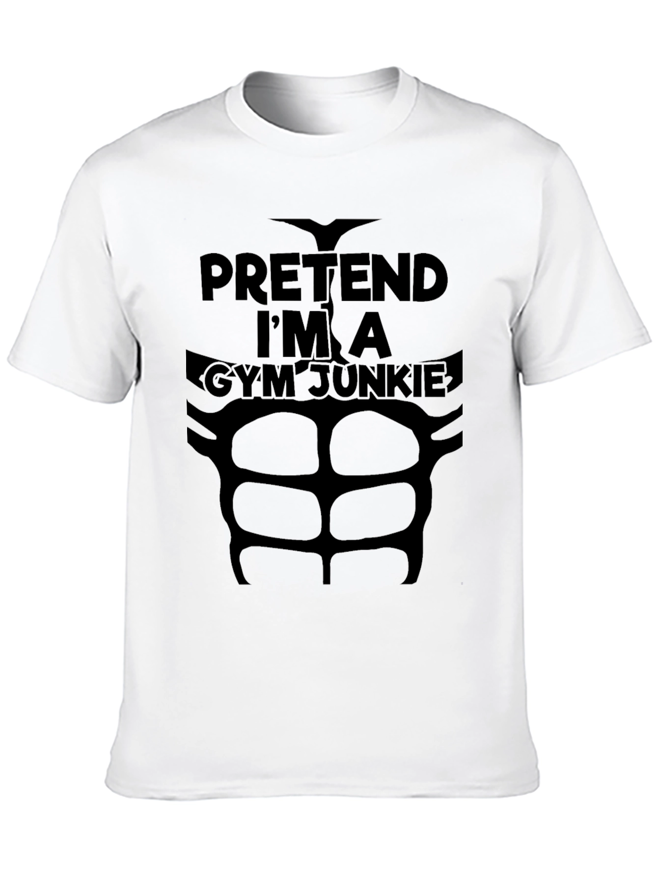 Funny Pretend Gym Junkie Abs T-Shirt