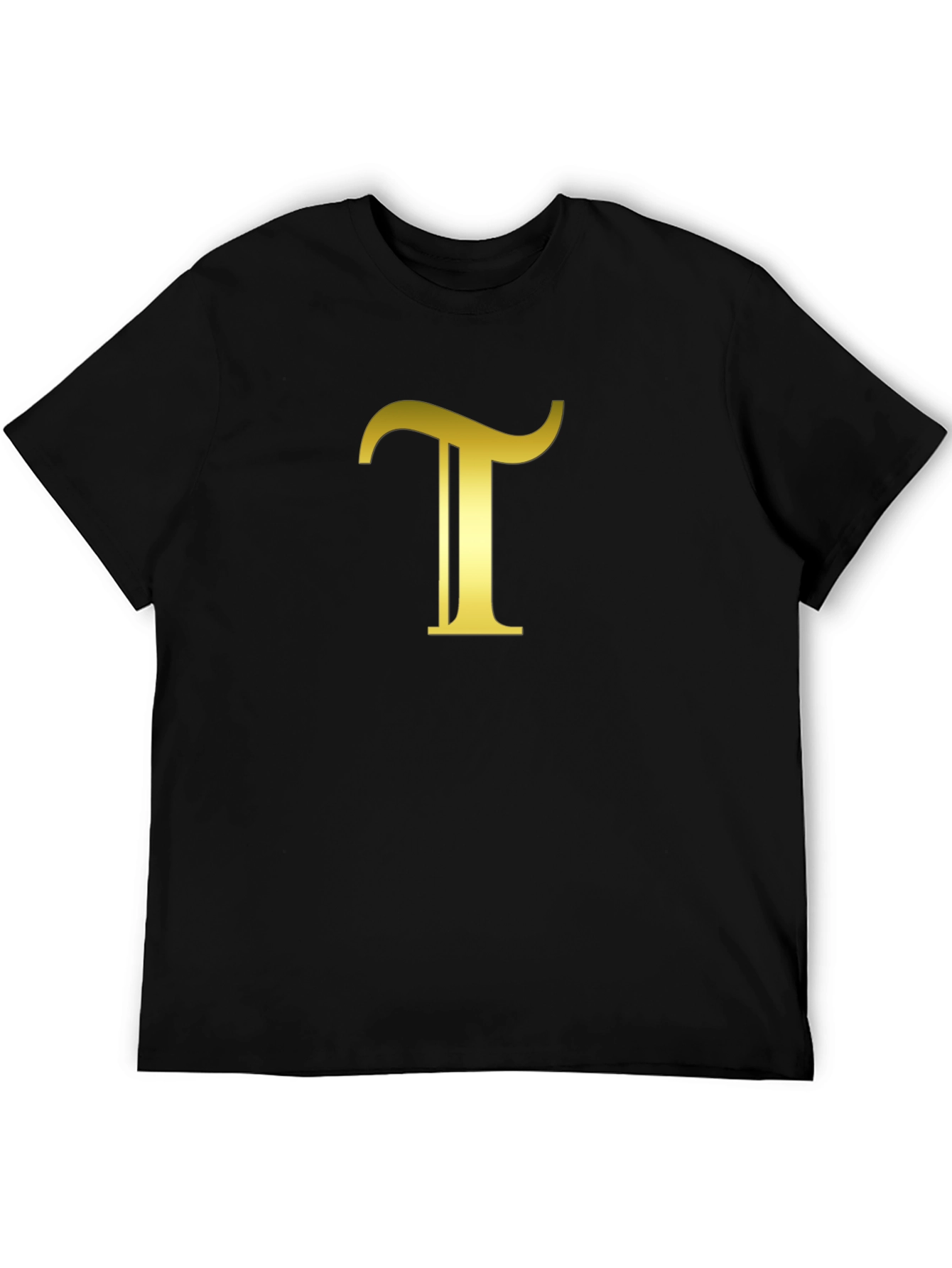 Gold Letter T Black T-Shirt