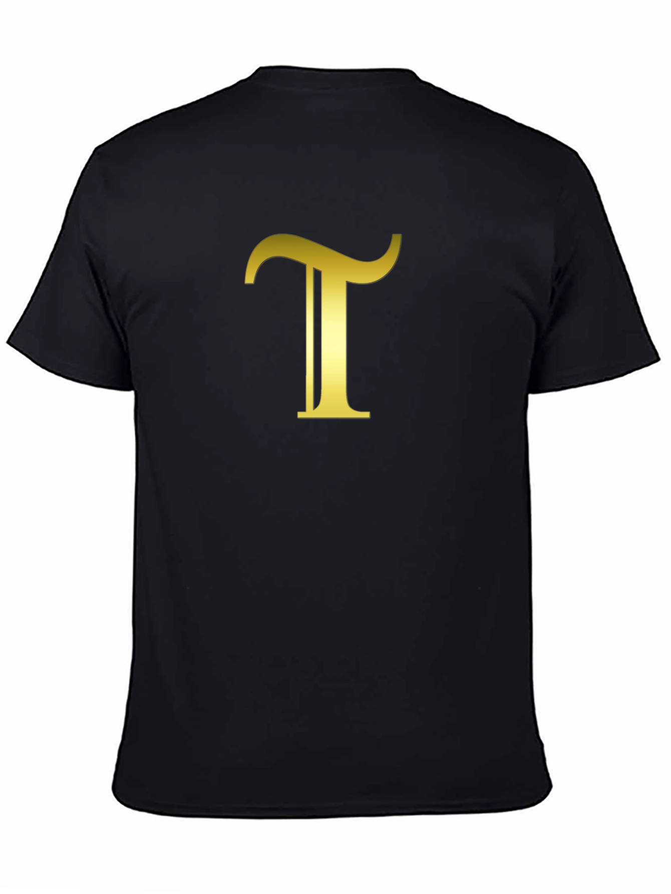 Gold Letter T Black T-Shirt