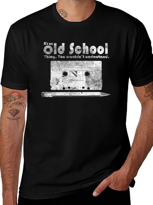 Old School Cassette Tape & Pencil Graphic Tee