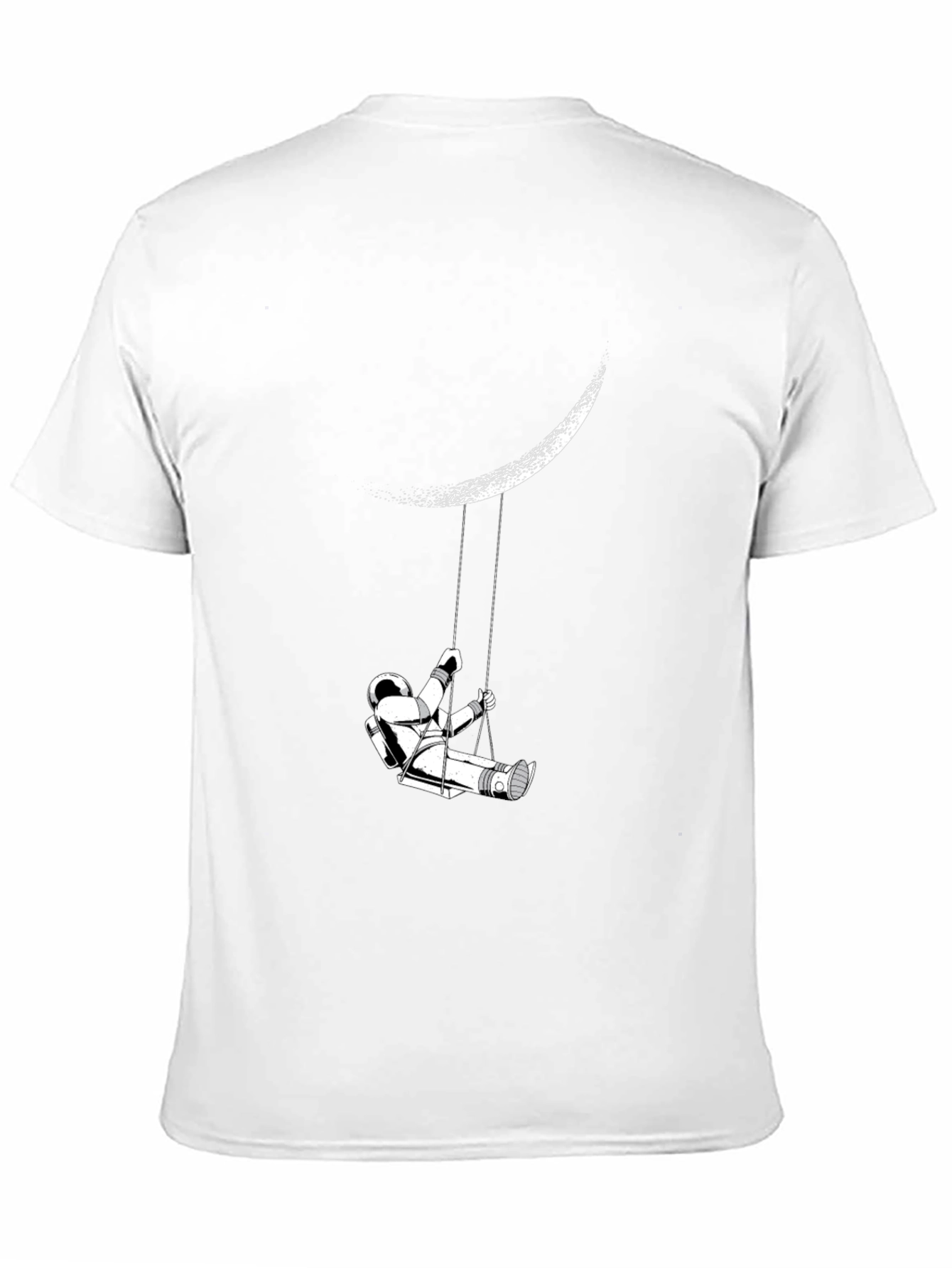 Astronaut Moon Swing Graphic Tee - Black Casual T-Shirt