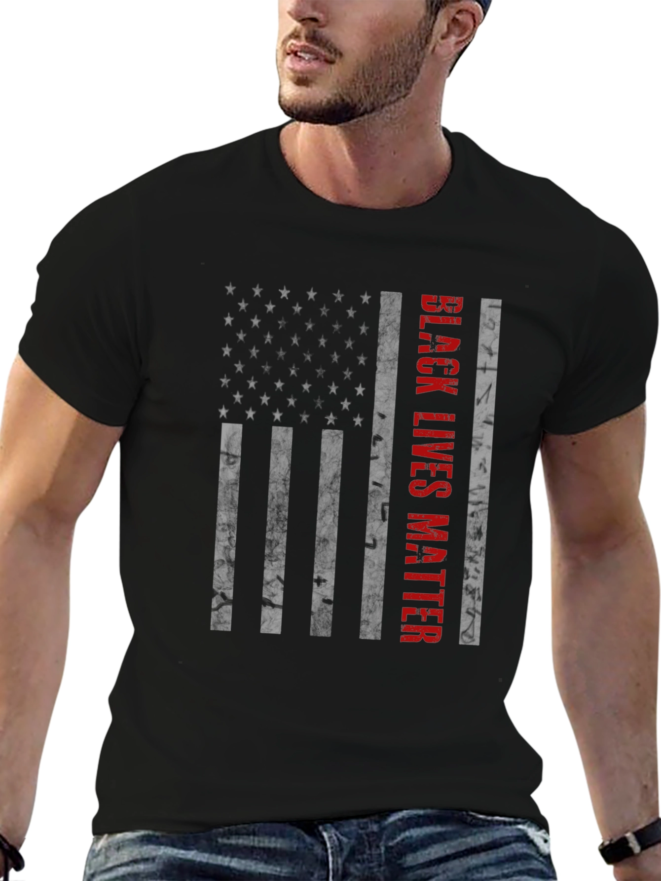 Black Lives Matter American Flag Graphic Tee