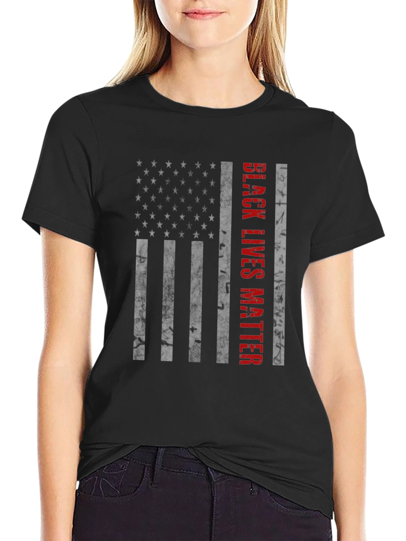 Black Lives Matter American Flag Graphic Tee