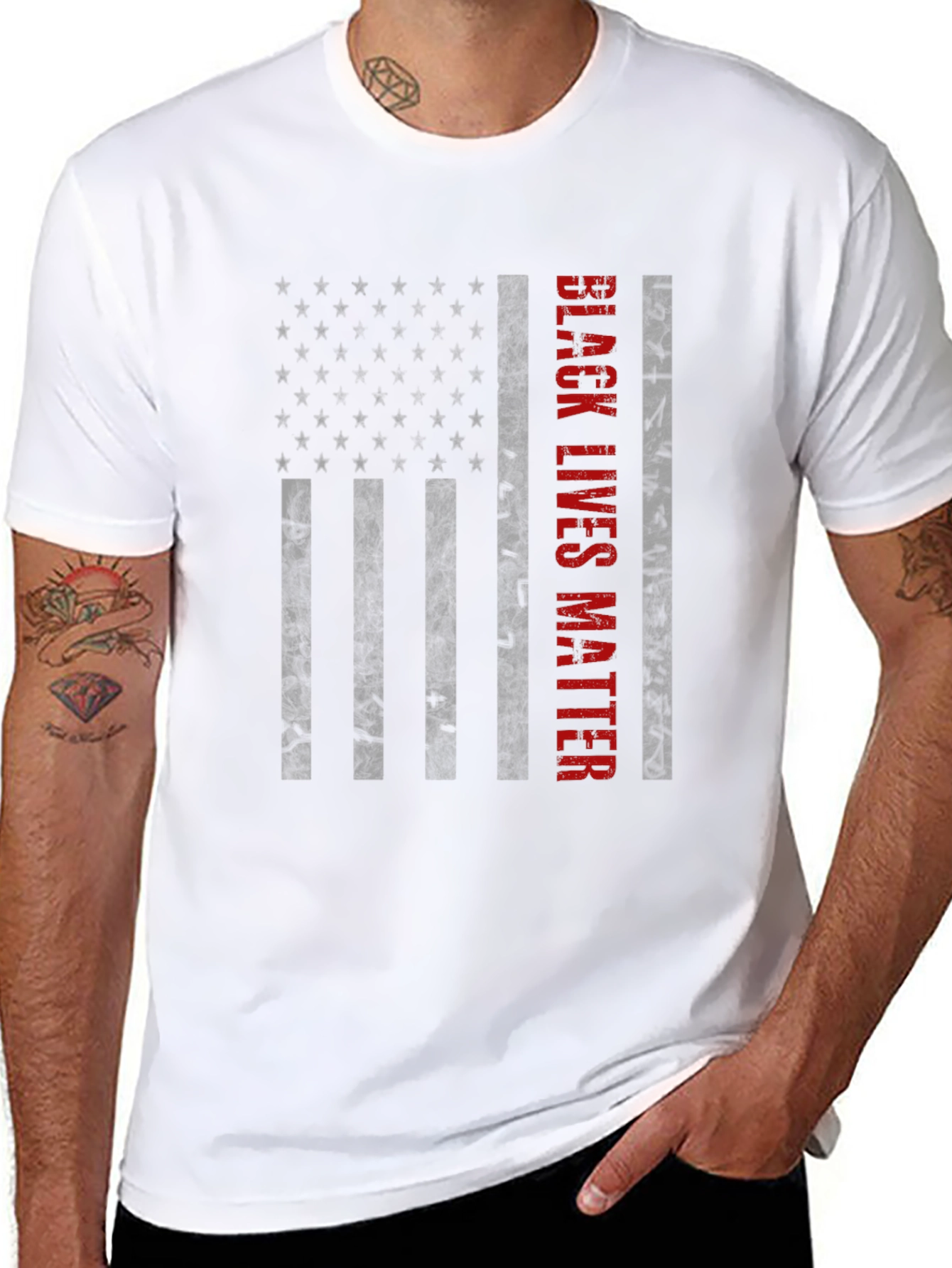Black Lives Matter American Flag Graphic Tee