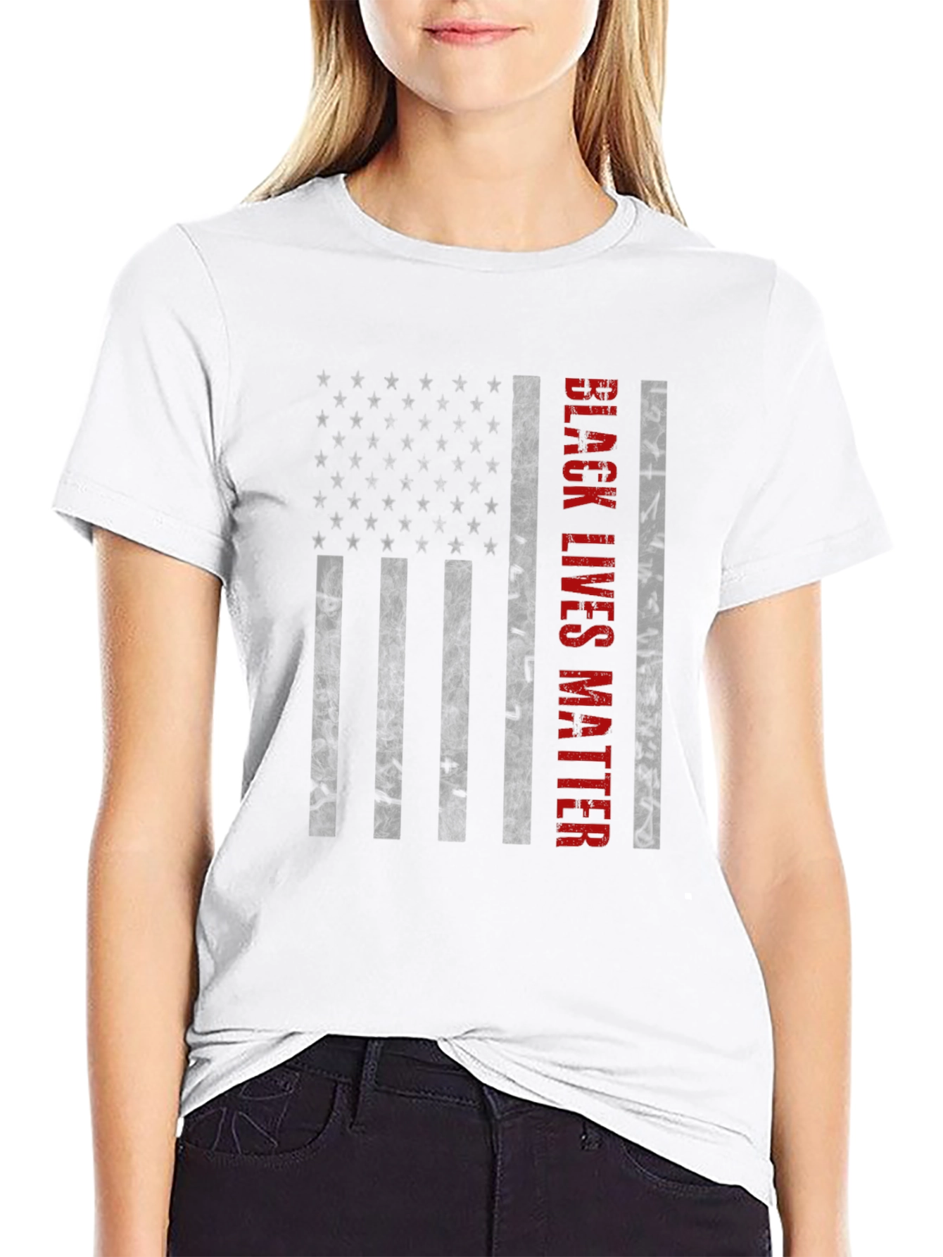 Black Lives Matter American Flag Graphic Tee