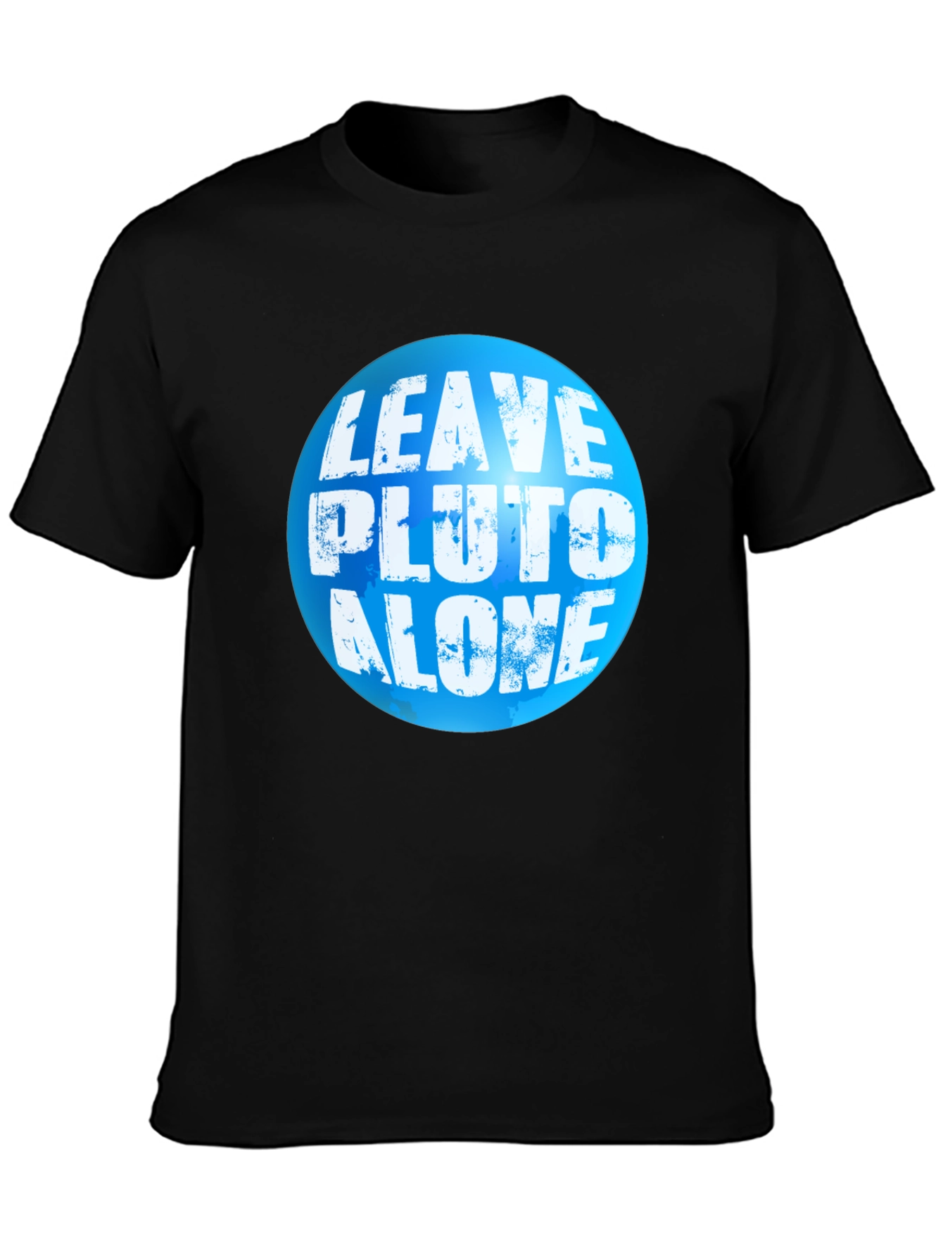 Leave Pluto Alone T-Shirt - Black Crew Neck Tee