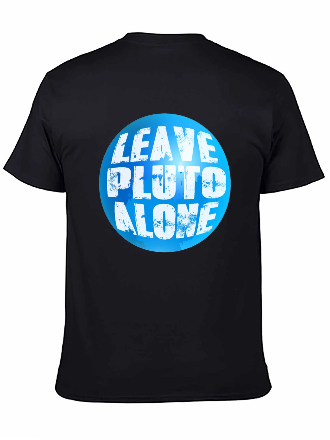 Leave Pluto Alone T-Shirt - Black Crew Neck Tee