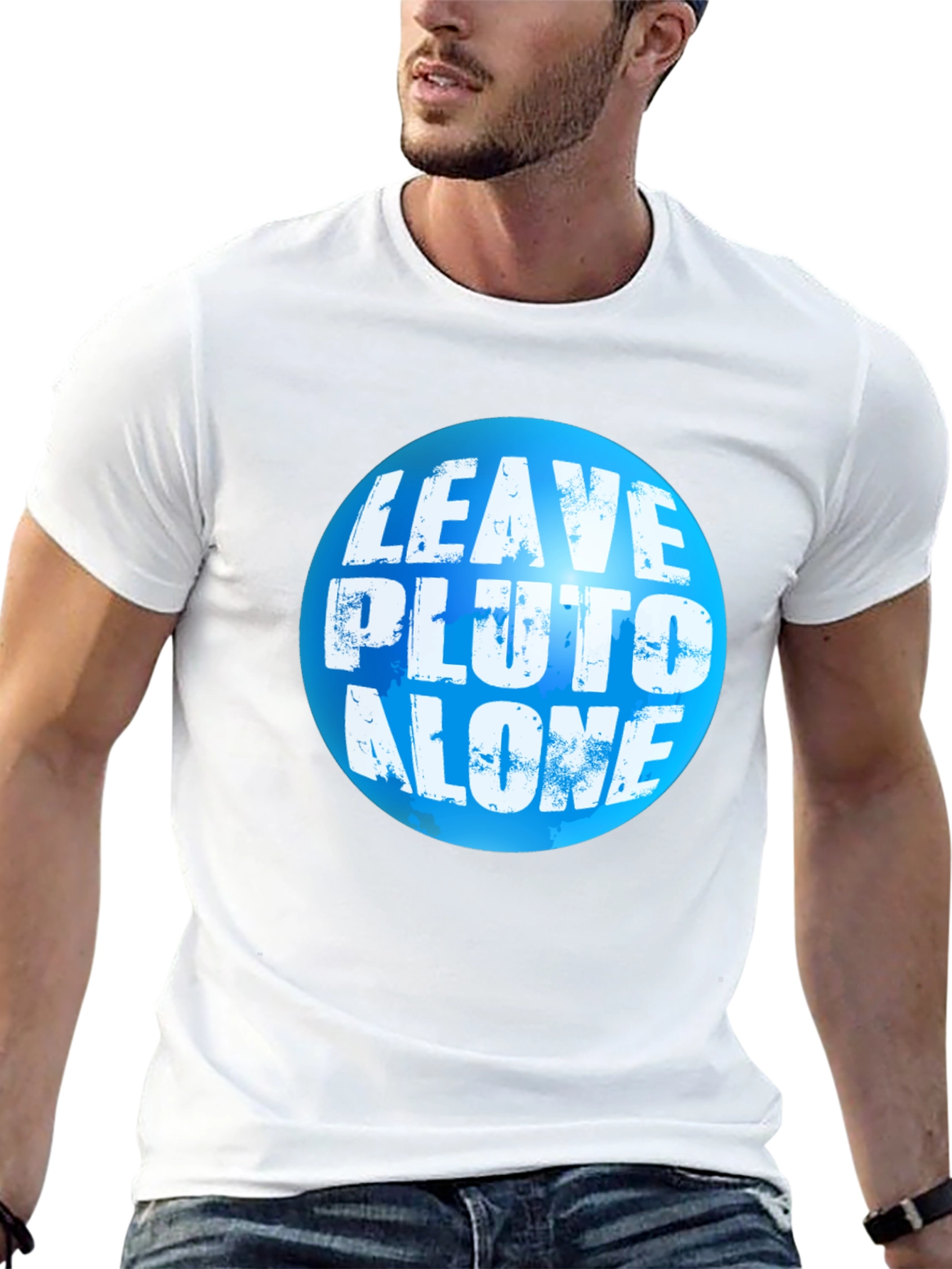 Leave Pluto Alone T-Shirt - Black Crew Neck Tee