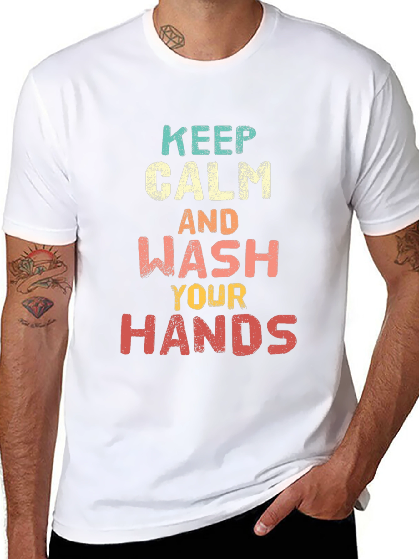 Keep Calm Wash Your Hands Graphic Tee