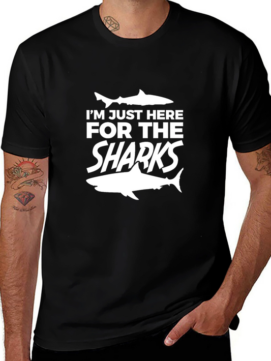 Im Just Here For The Sharks Graphic Tee