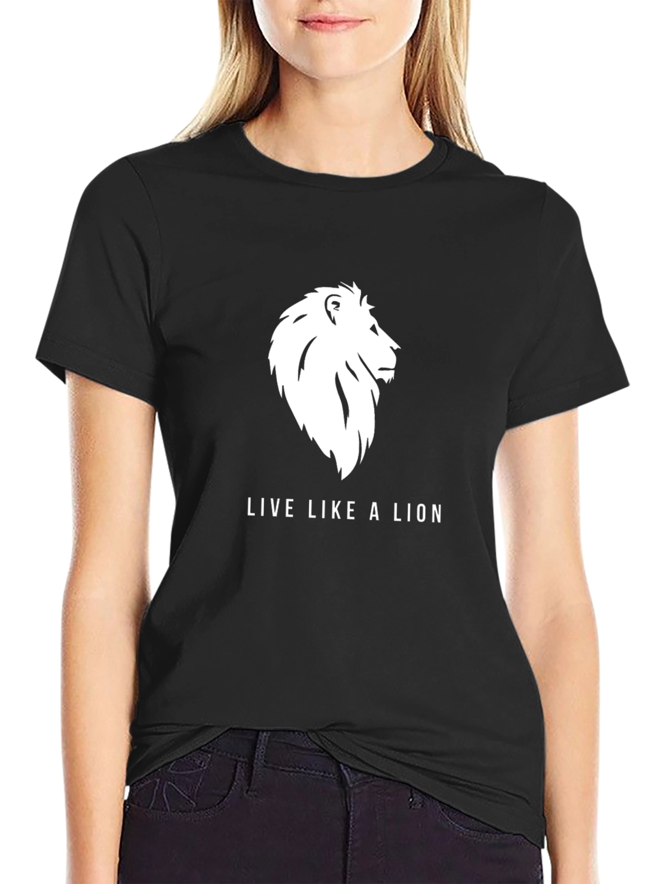 Live Like a Lion Black Graphic Tee