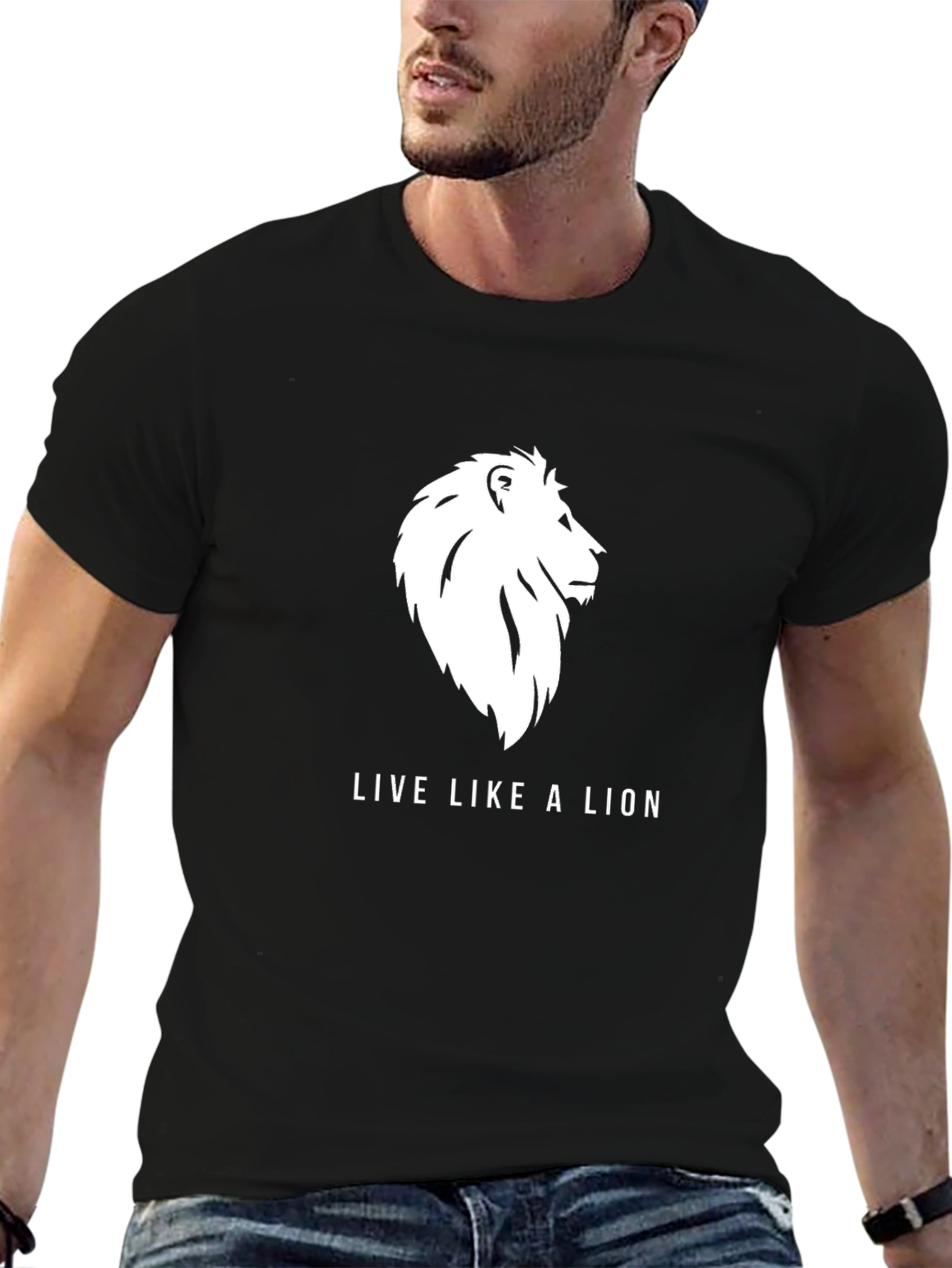 Live Like a Lion Black Graphic Tee