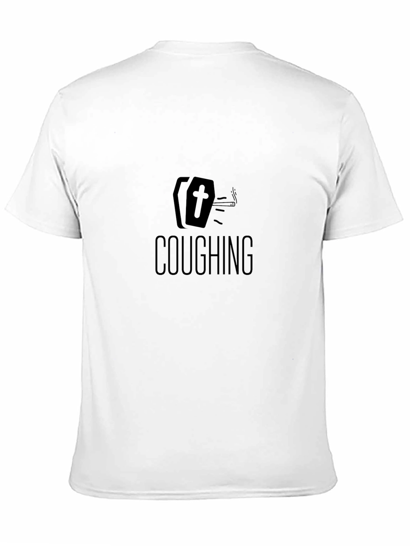 Coughing Coffin Graphic Tee - Humor Statement Shirt