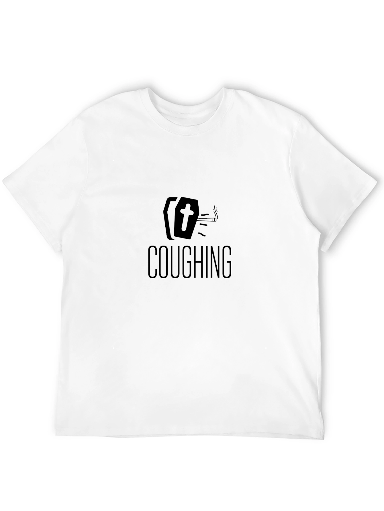 Coughing Coffin Graphic Tee - Humor Statement Shirt