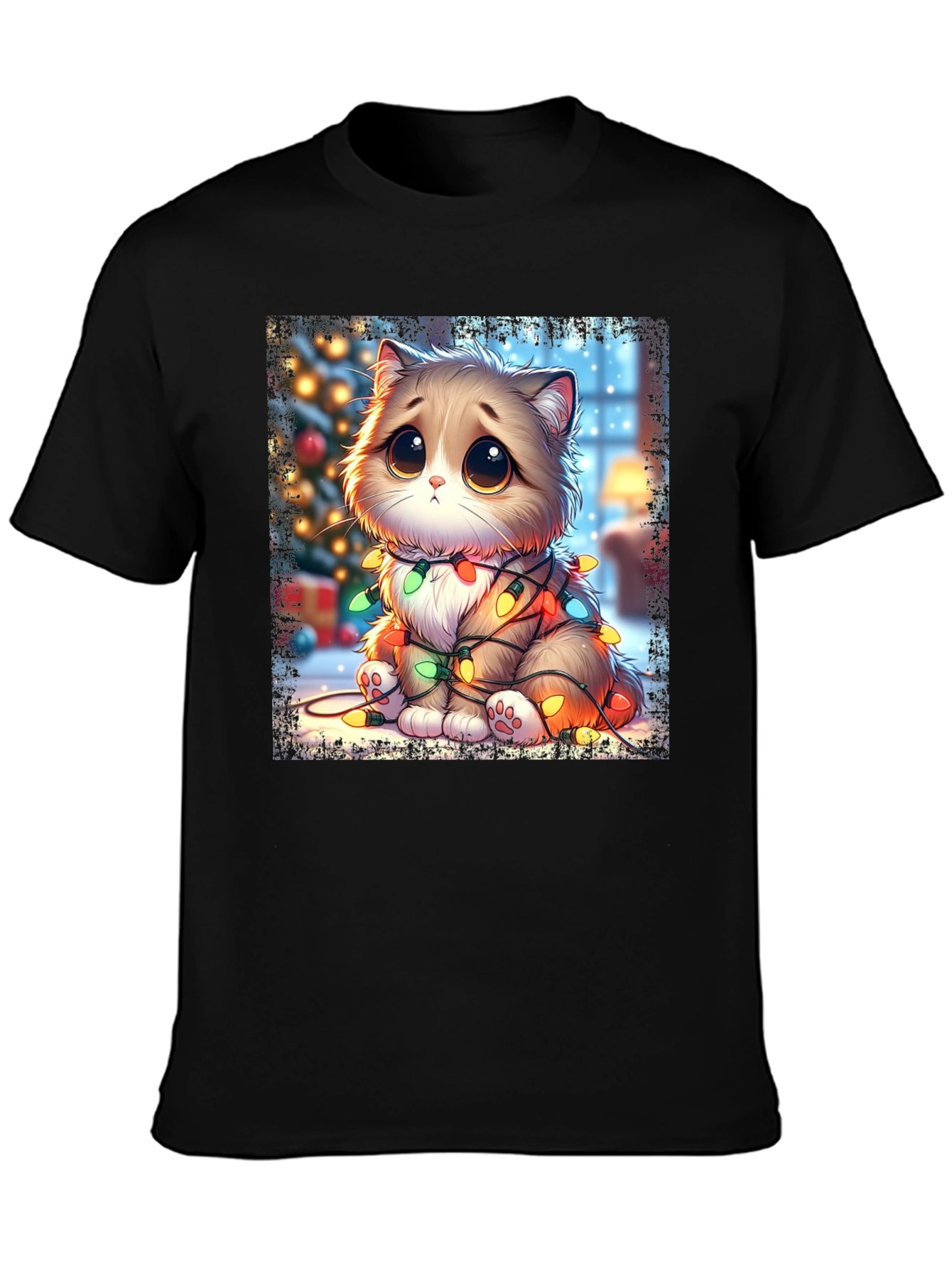 Cute Christmas Cat Graphic Tee