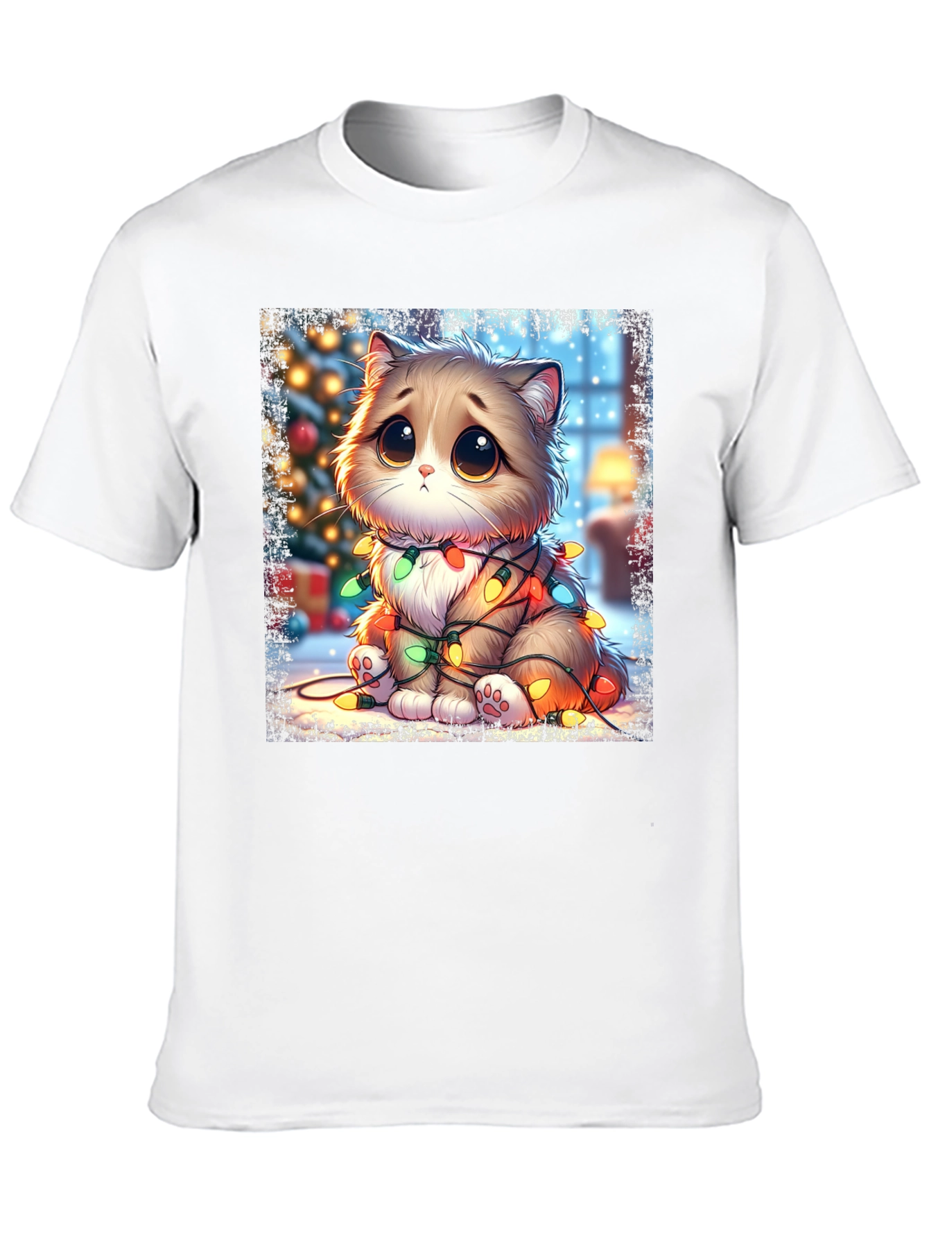 Cute Christmas Cat Graphic Tee