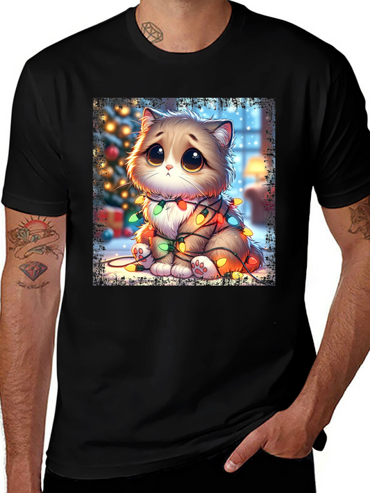 Cute Christmas Cat Graphic Tee