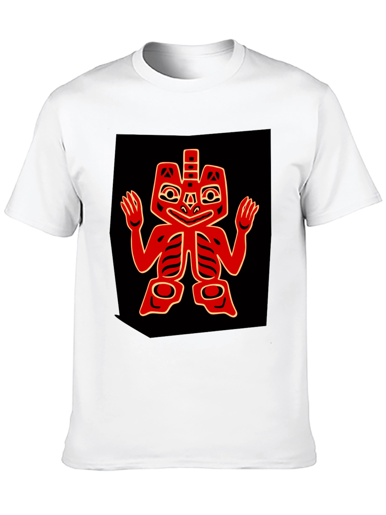 Bold Graphic Tee - Red Native American Design