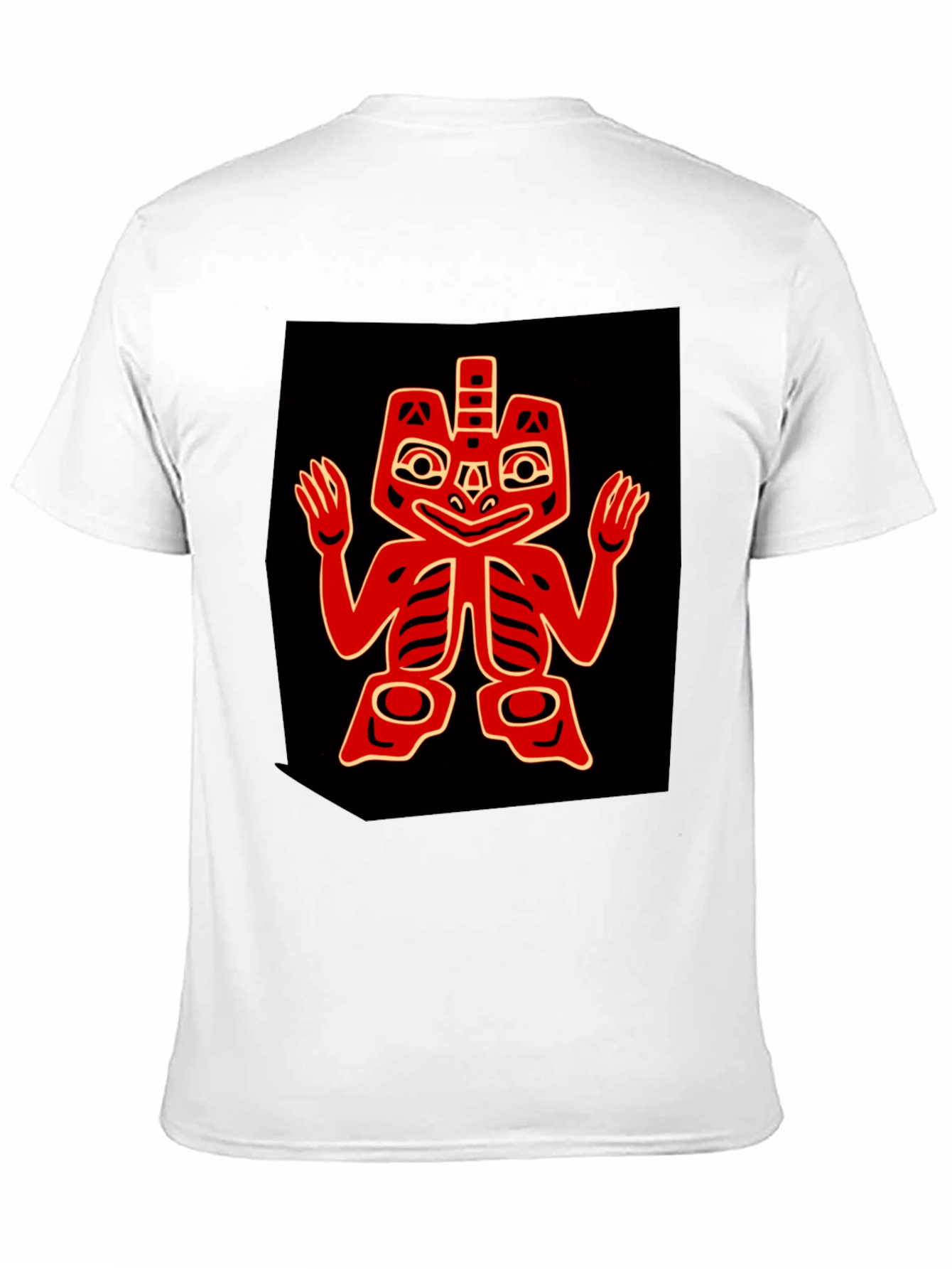 Bold Graphic Tee - Red Native American Design
