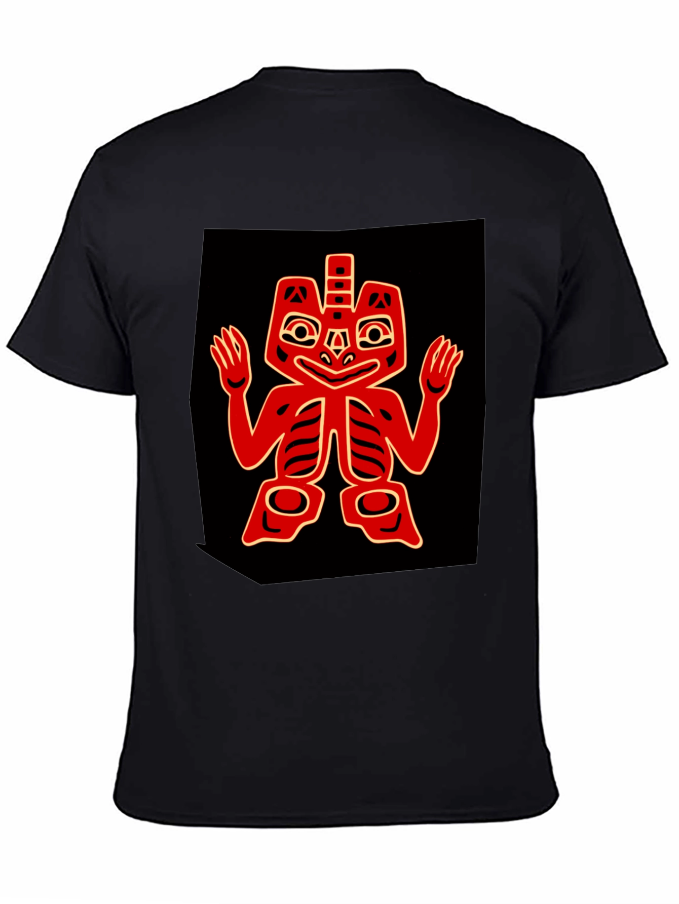 Bold Graphic Tee - Red Native American Design