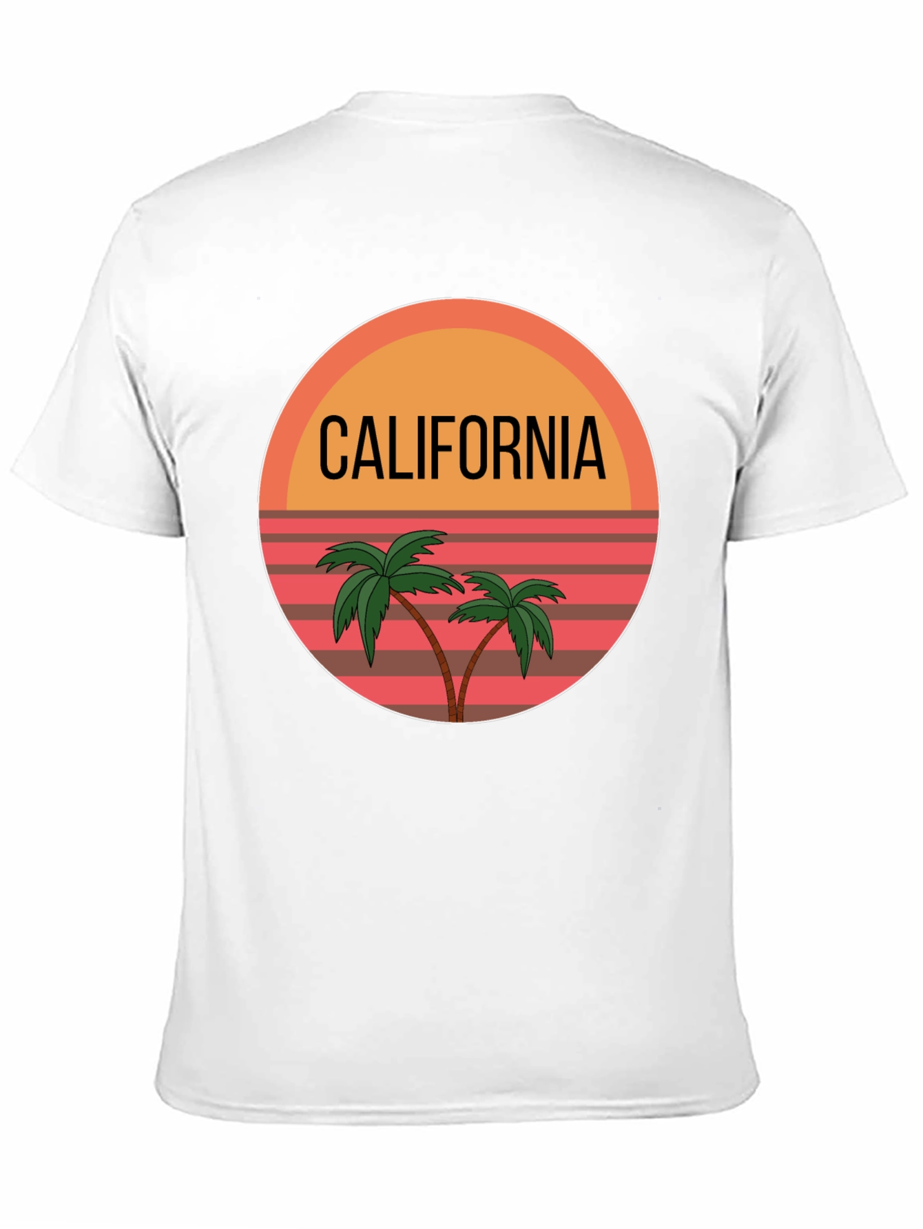 California Palm Tree Graphic Black T-Shirt